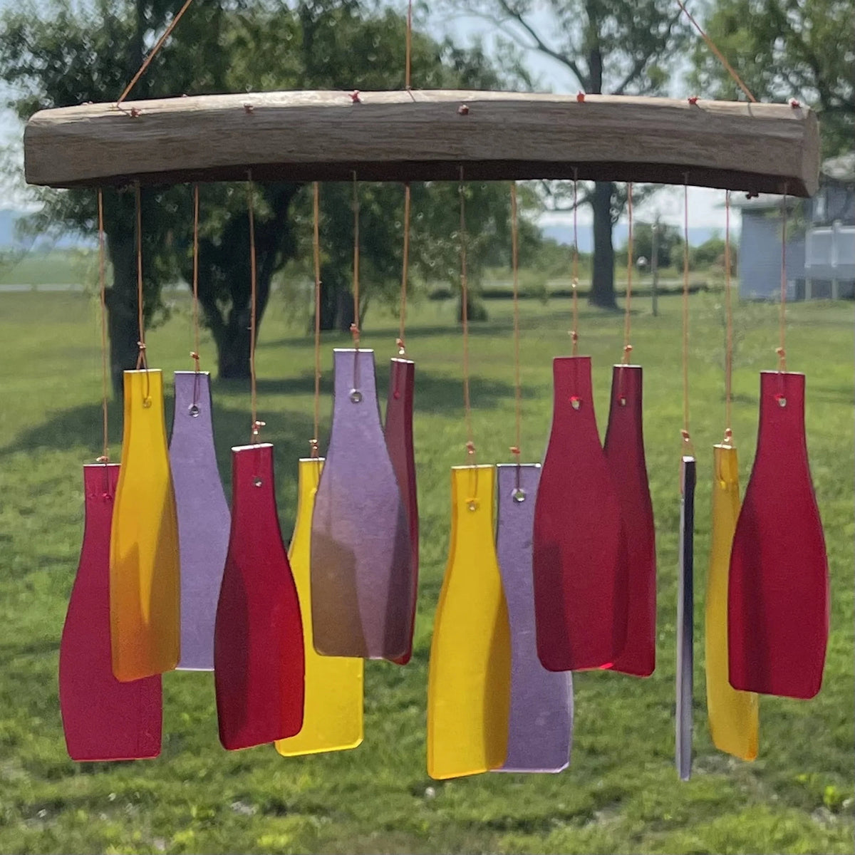 Wine Bottle Driftwood Glass Wind Chime Gift Essentials 