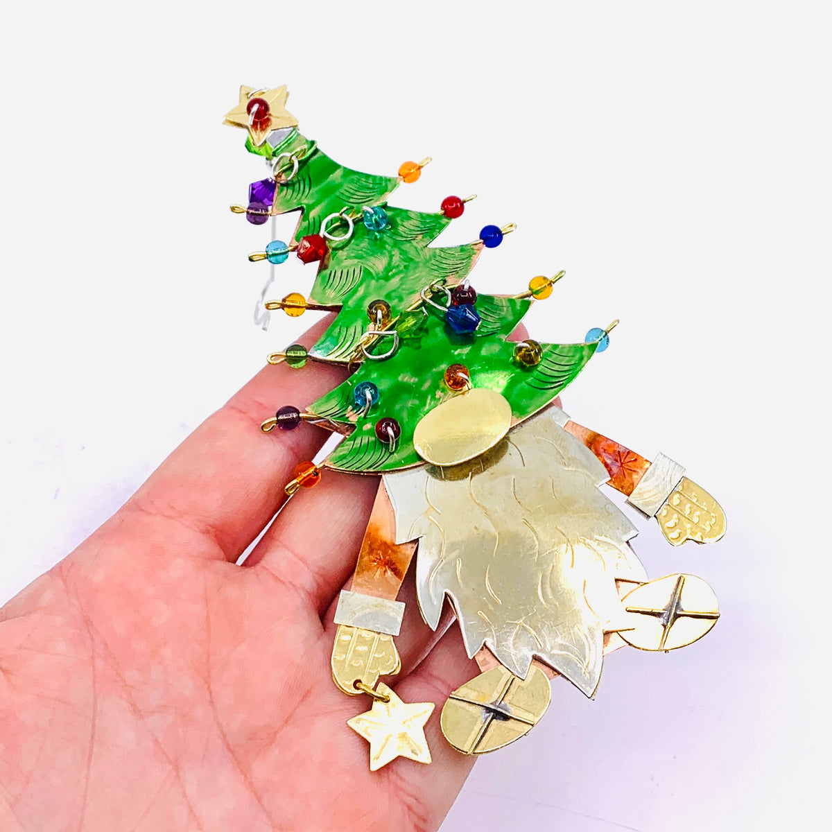 Mixed Metal Ornament, Tree Gnome 18