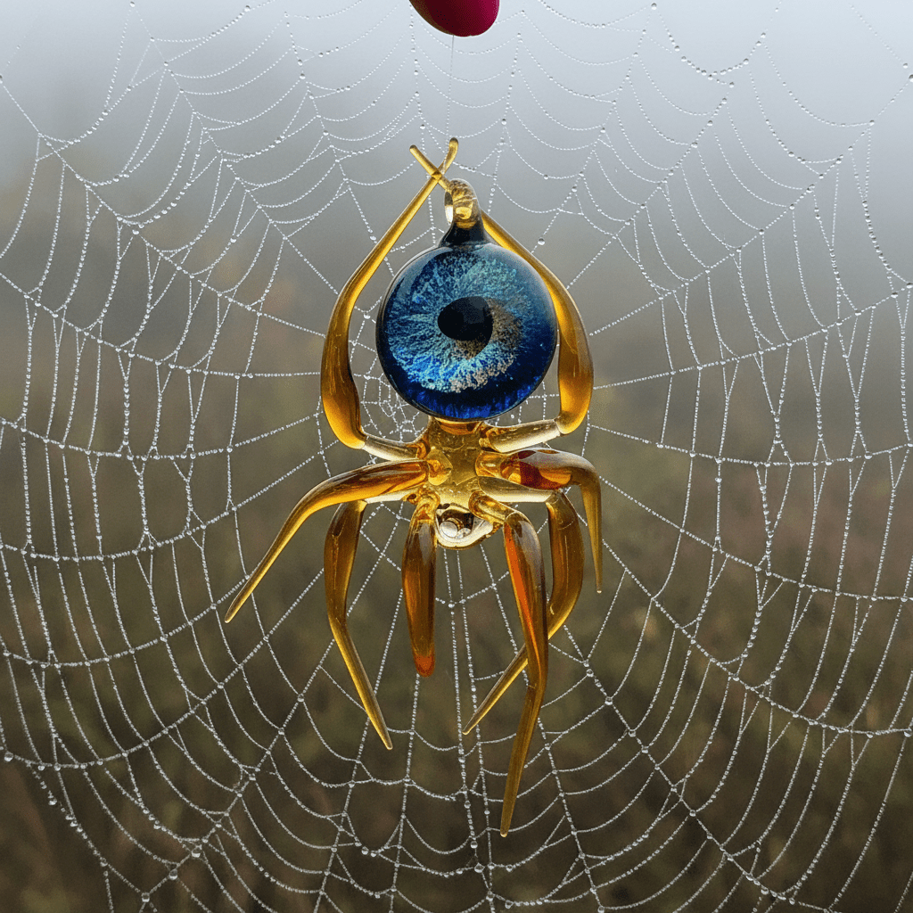 Glass Galaxy Spider Ornament, 14 Ornament WGK Glass Art Inc 