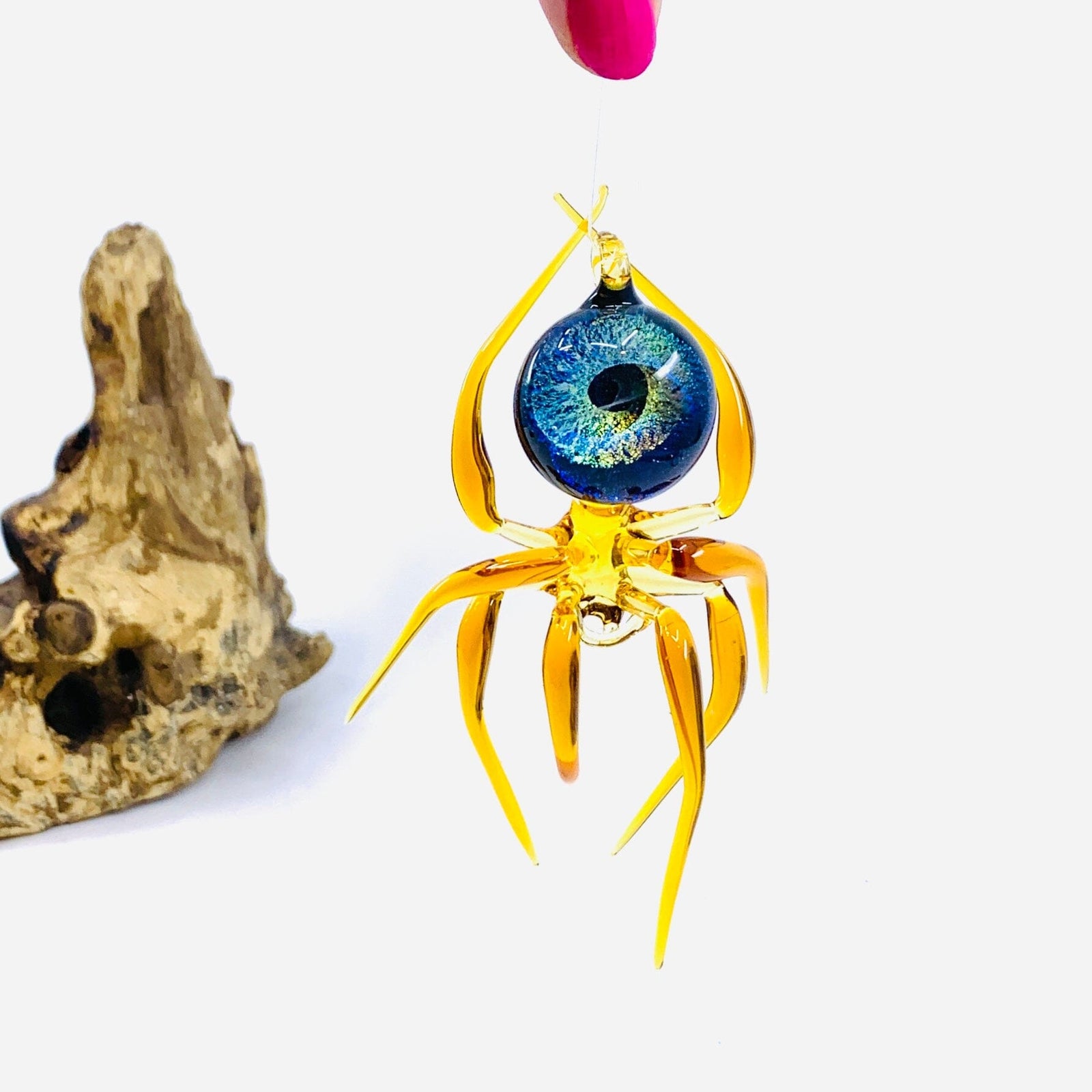 Glass Galaxy Spider Ornament, 14 Ornament WGK Glass Art Inc 