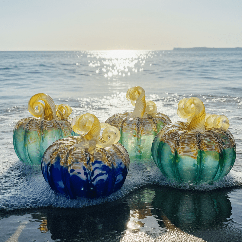 Matte Coastal Squat Pumpkin Inspo Luke Adams Glass Blowing Studio 