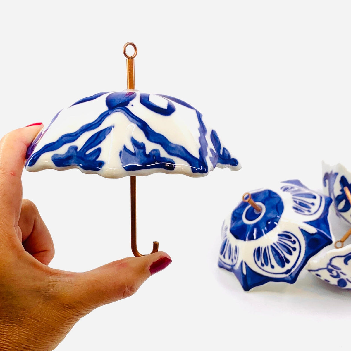 Stoneware Umbrella Ornaments Decor Creative Co-op 