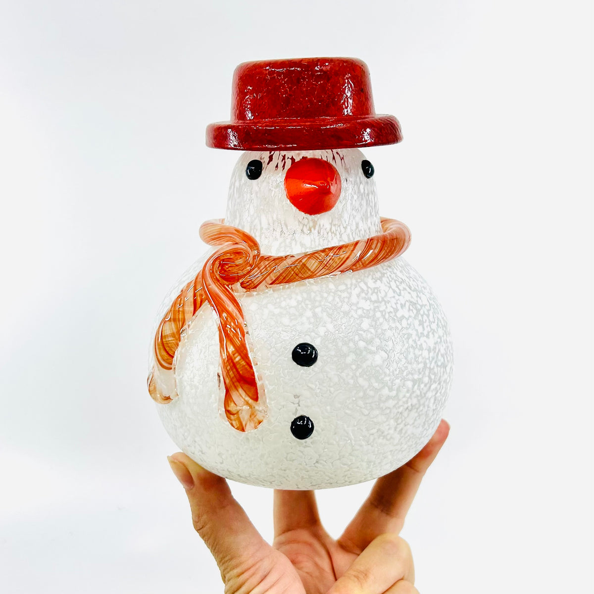 Blown Glass Snowman - Red Scarf