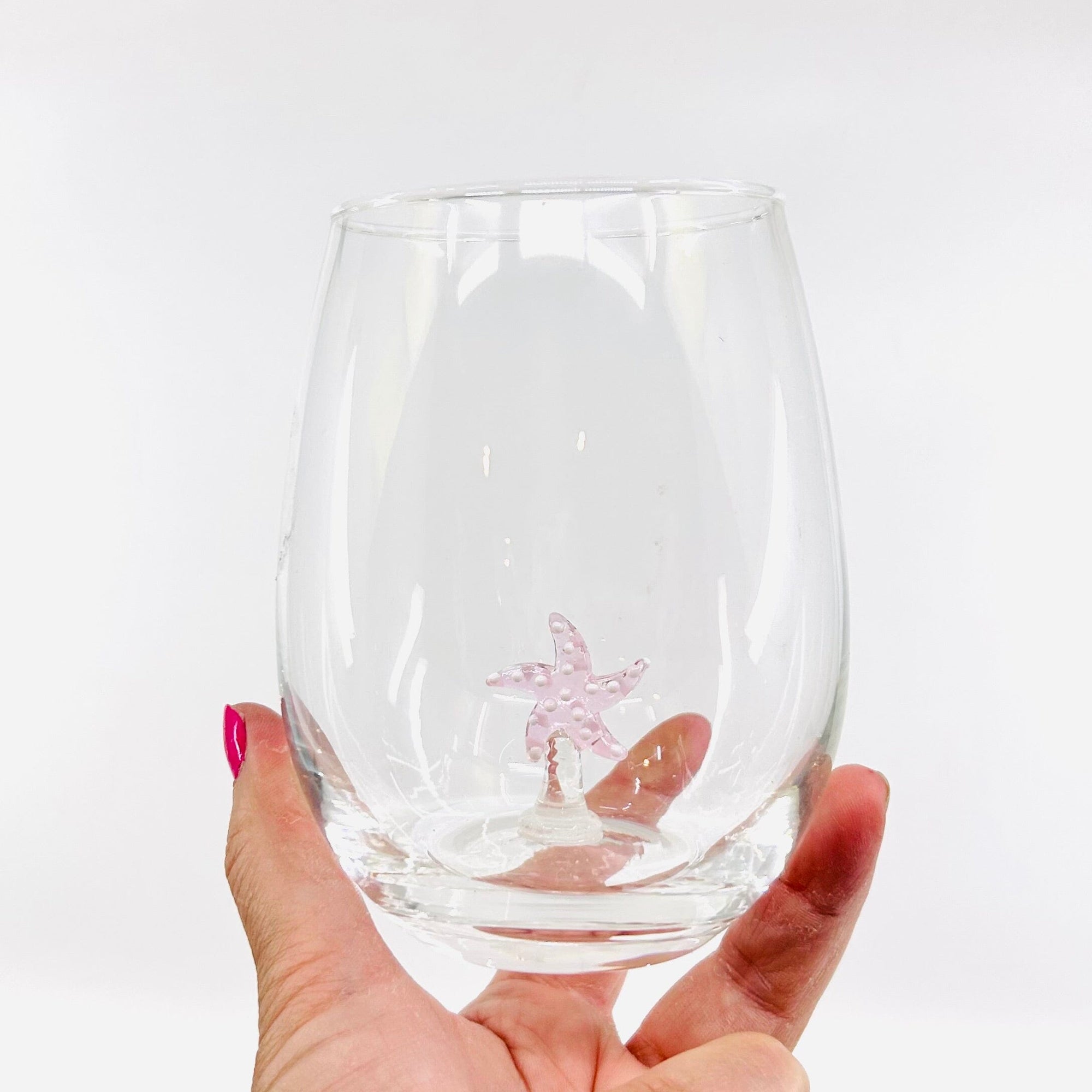 16 oz Large Pour Wine Glass, Starfish Decor Chesapeake Bay 