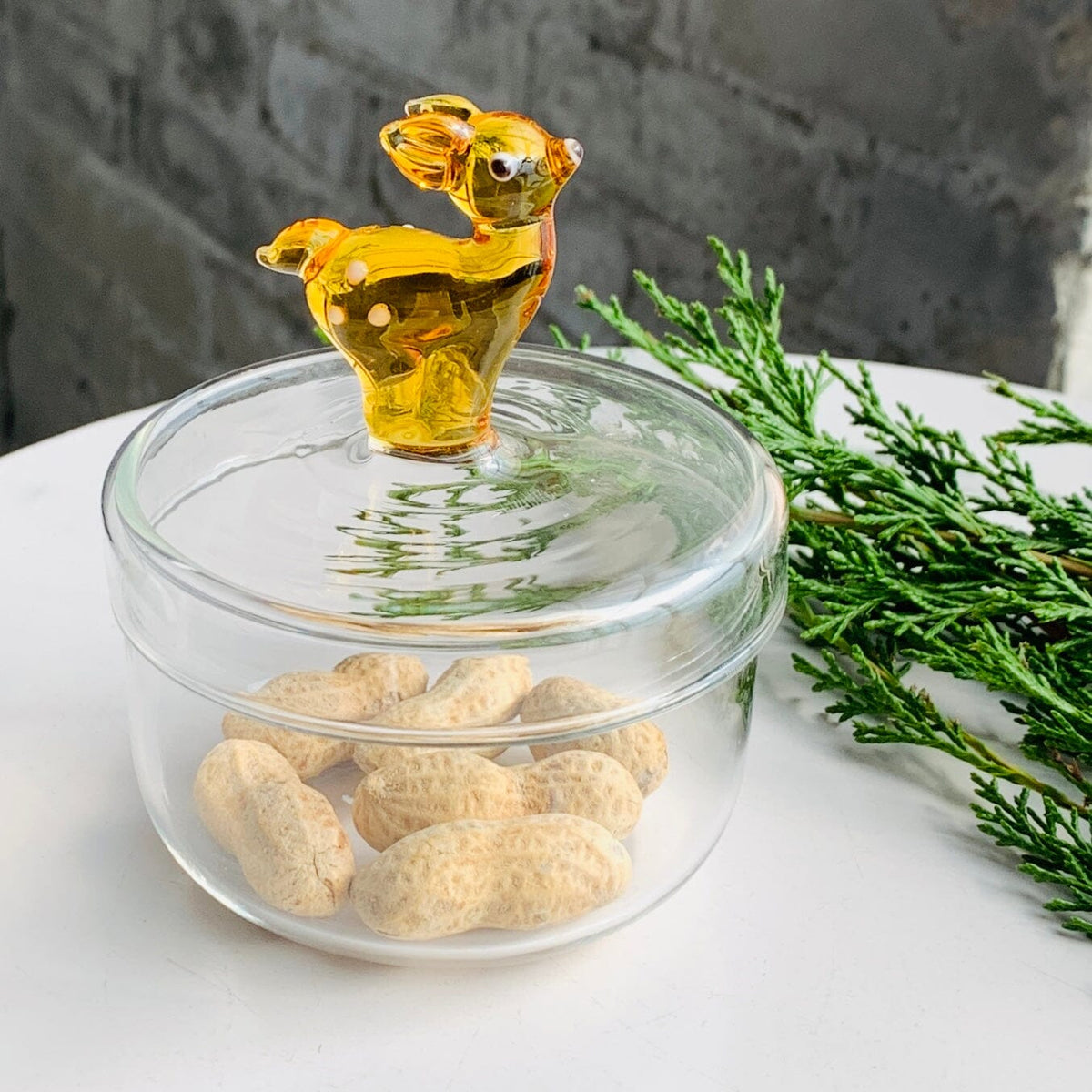 Glass Icon Reindeer Jar Creative Co-Op 