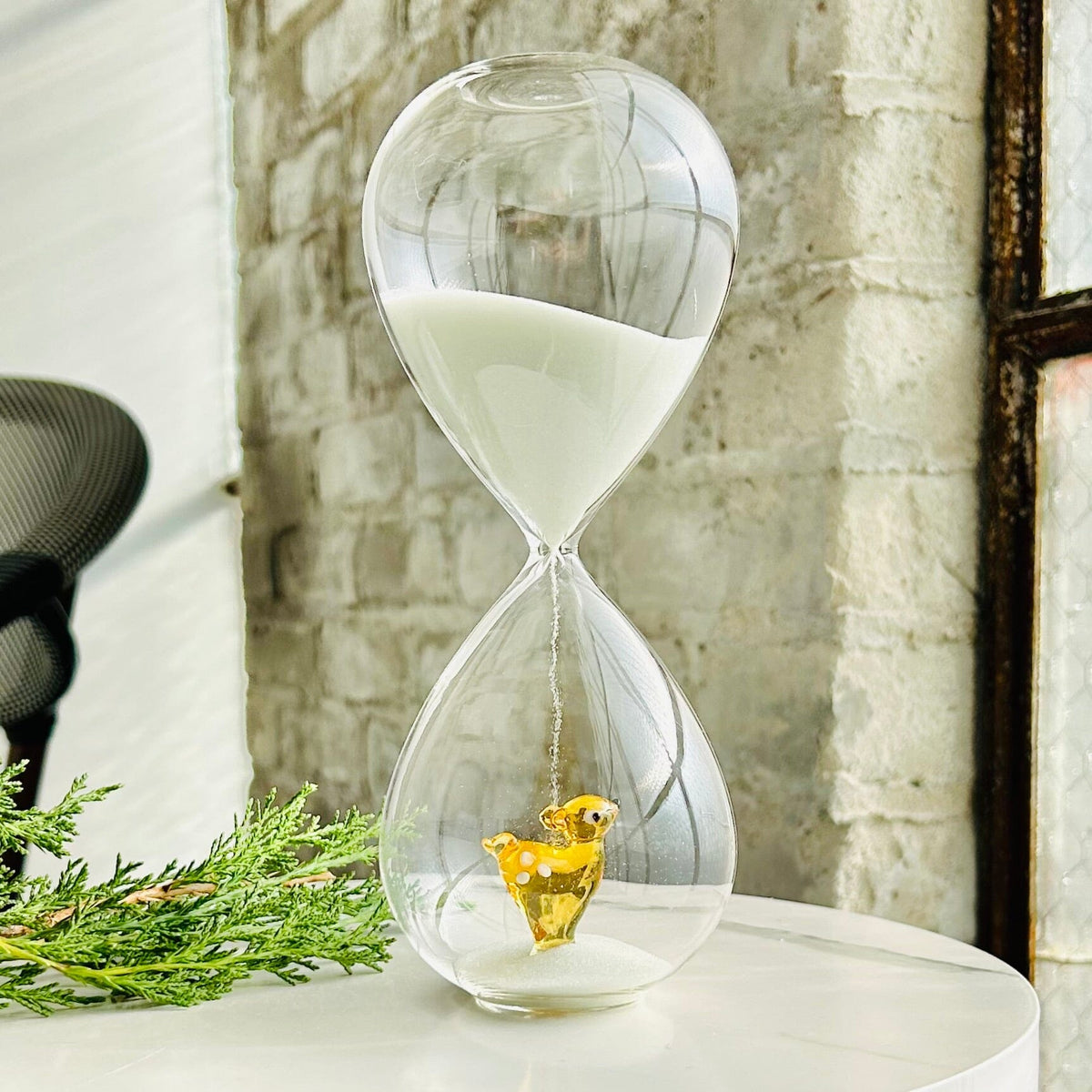 Glass Icon Reindeer Hourglass ICHENDORF 