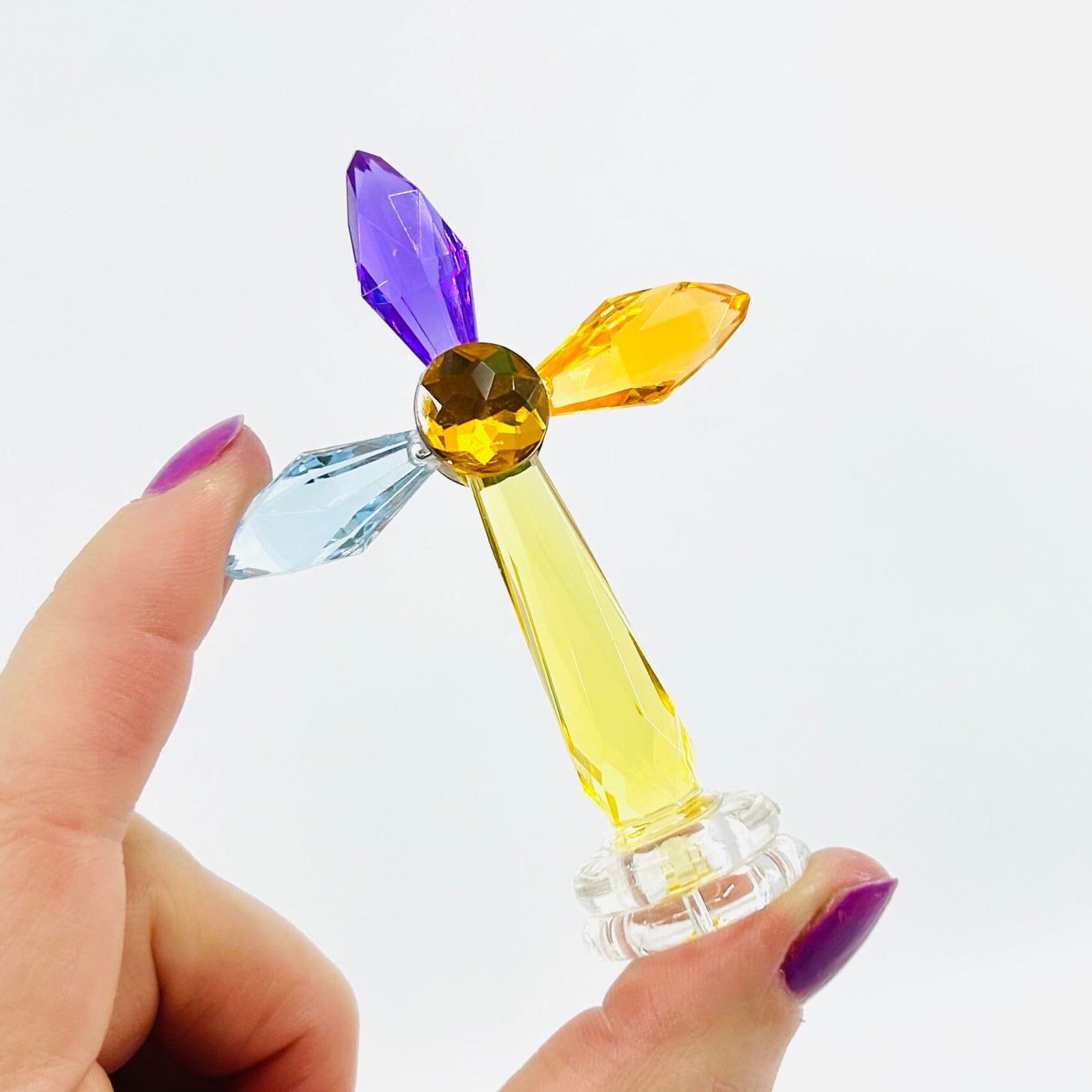 3" Acrylic Standing Cross, Yellow Decor GANZ 