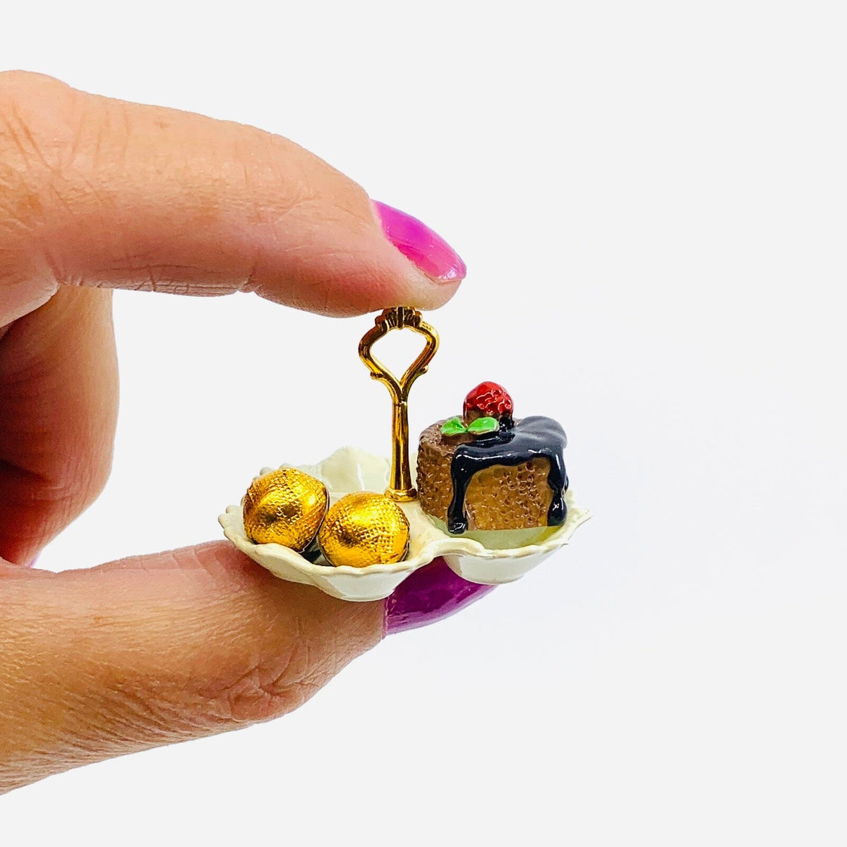 Tiniest 3 Section Serving Dish, Pale Yellow Miniature - 