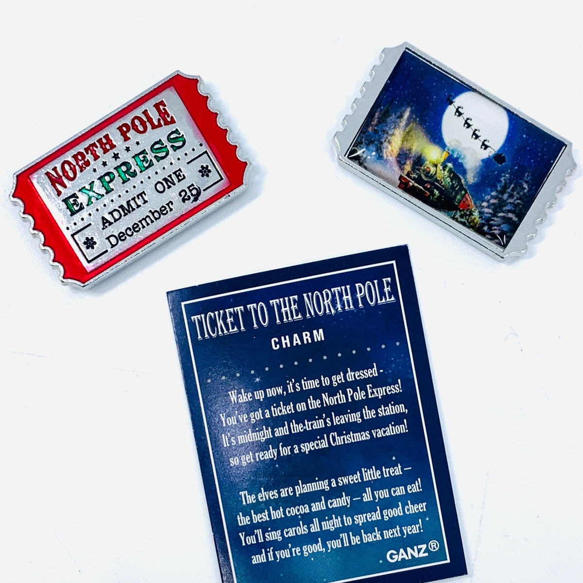 Ticket To The North Pole Charm PT184 Miniature GANZ 