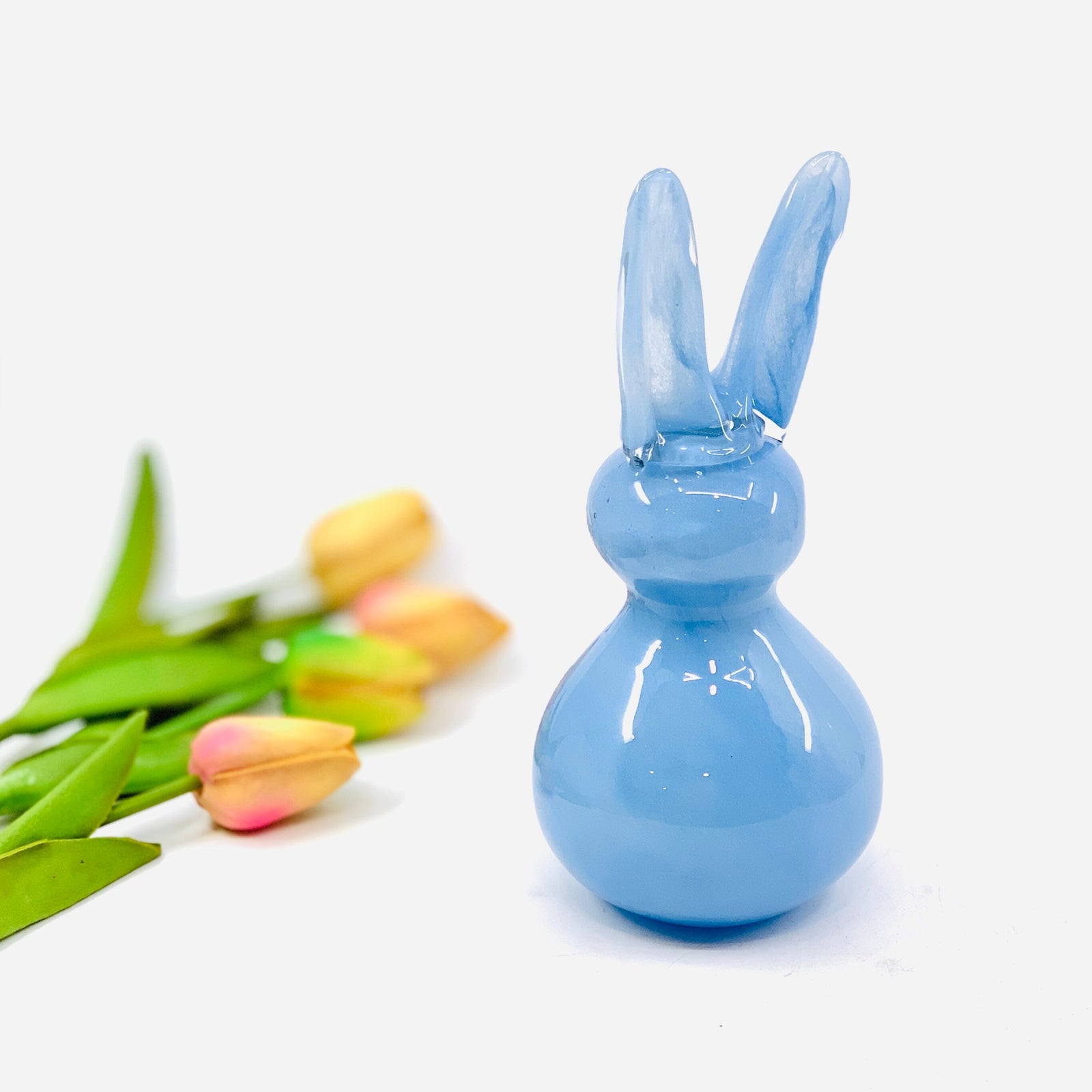 Glass "All Ears" Easter Rabbit, Blueberry Diamond Star 