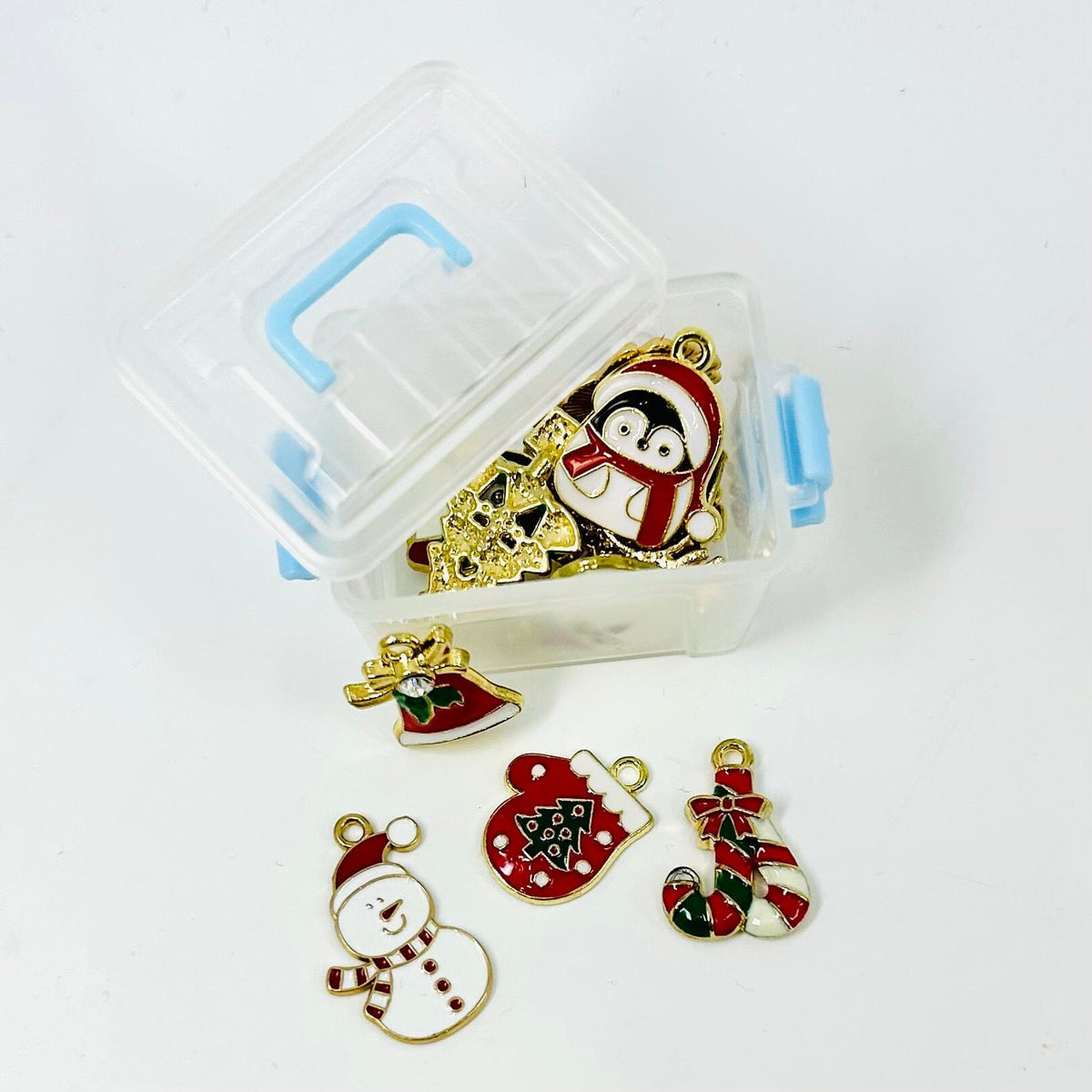 Tiny Attic Tote of Christmas Brass Enamel Ornaments Miniature - 