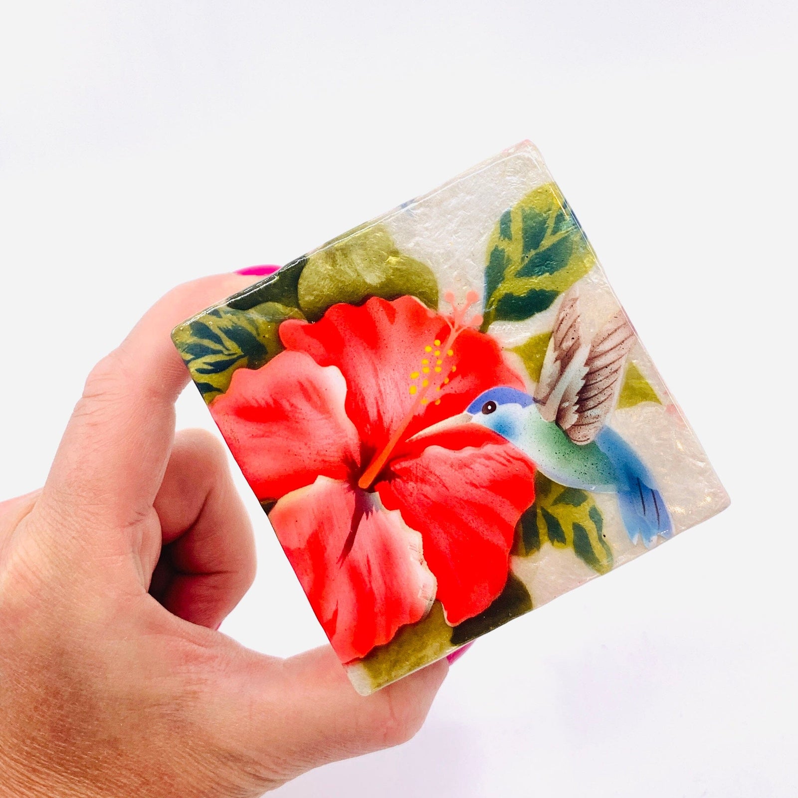 Capiz Shell Trinket Box 5, Hummingbird Decor Kubla Craft 