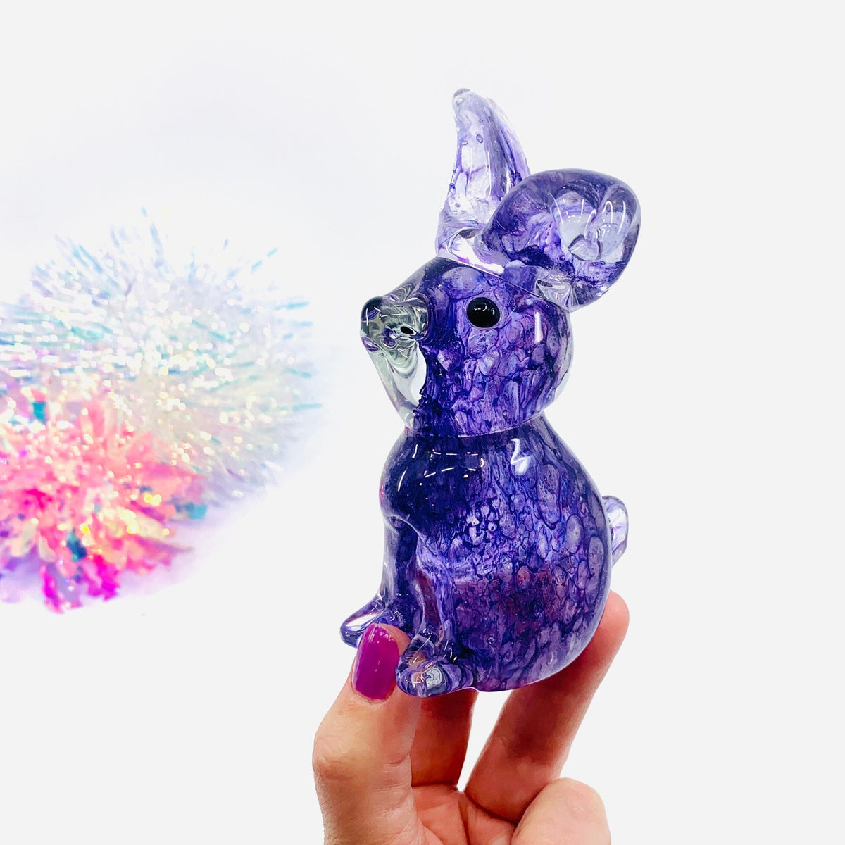 Baby Glass Bunny, Purple Lilac Decor Chesapeake Bay 