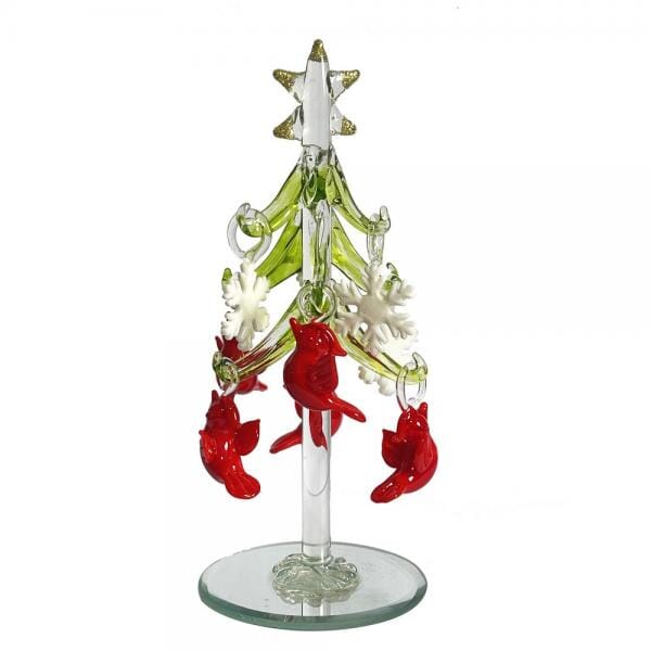 Glass Whimsical Cardinal Tree 8 Decor Gift Essentials 