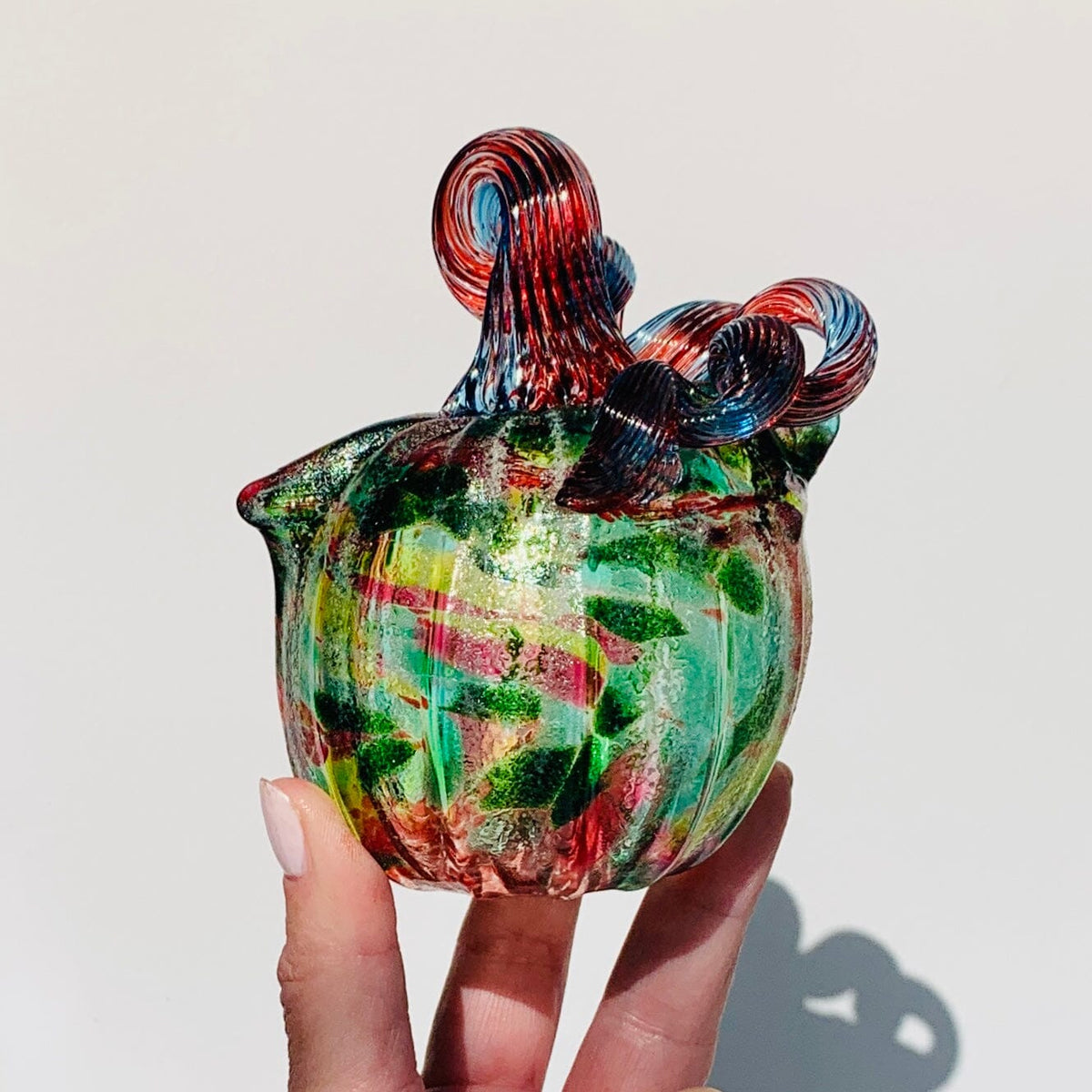 Glow Oops Catkin 1208 Daily Pumpkin Luke Adams Glass Blowing Studio 