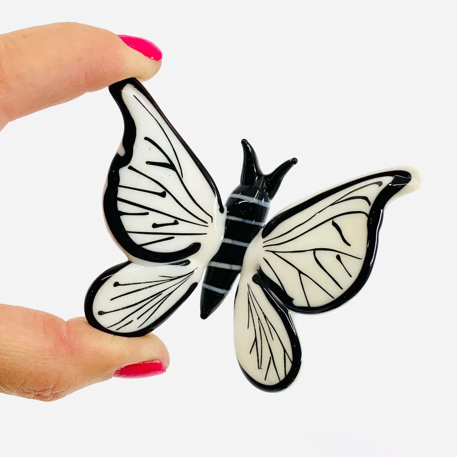 Tabletop Glass Butterfly, White 249 Alex 