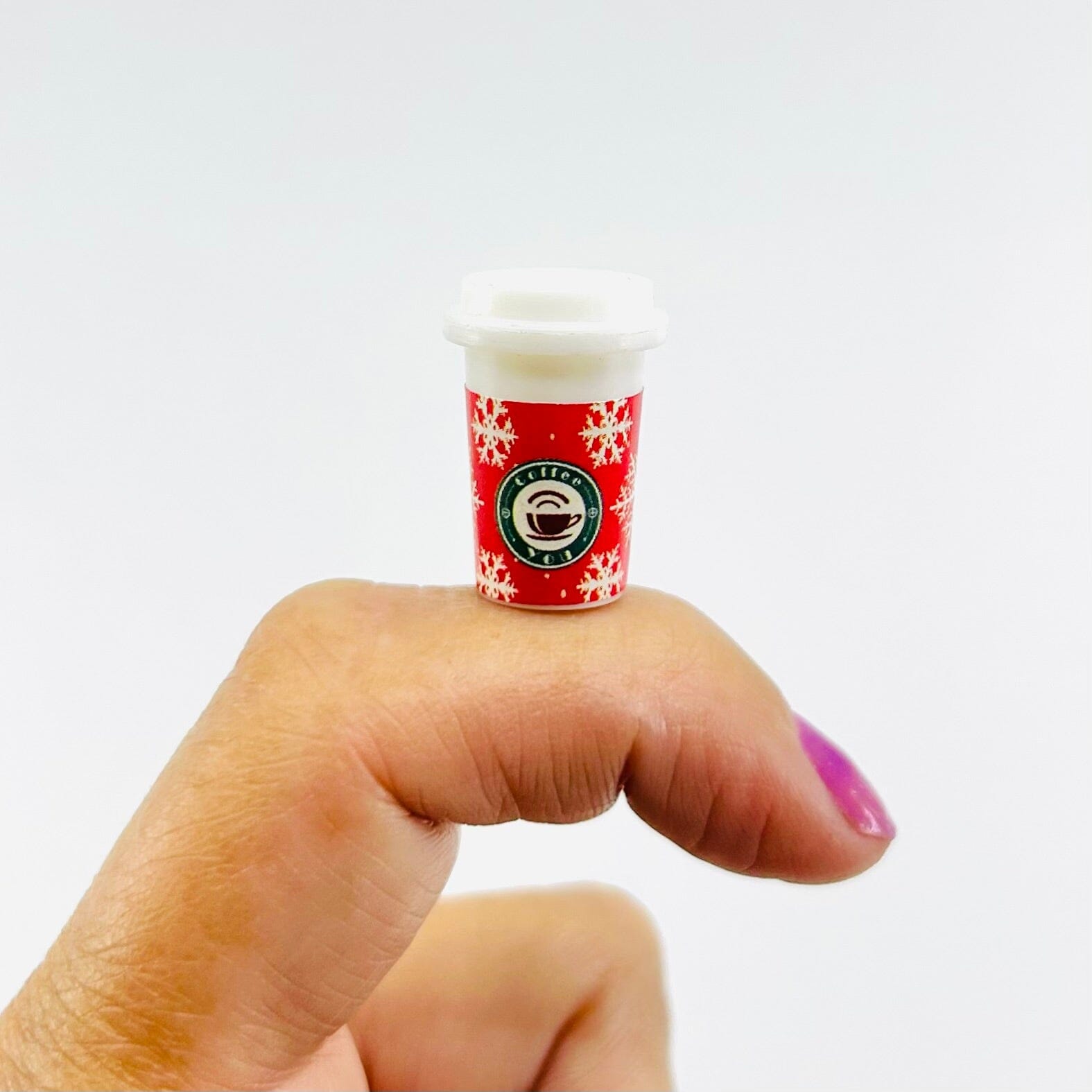 Tiny To Go Coffee Cup, Snowflake Miniature - 