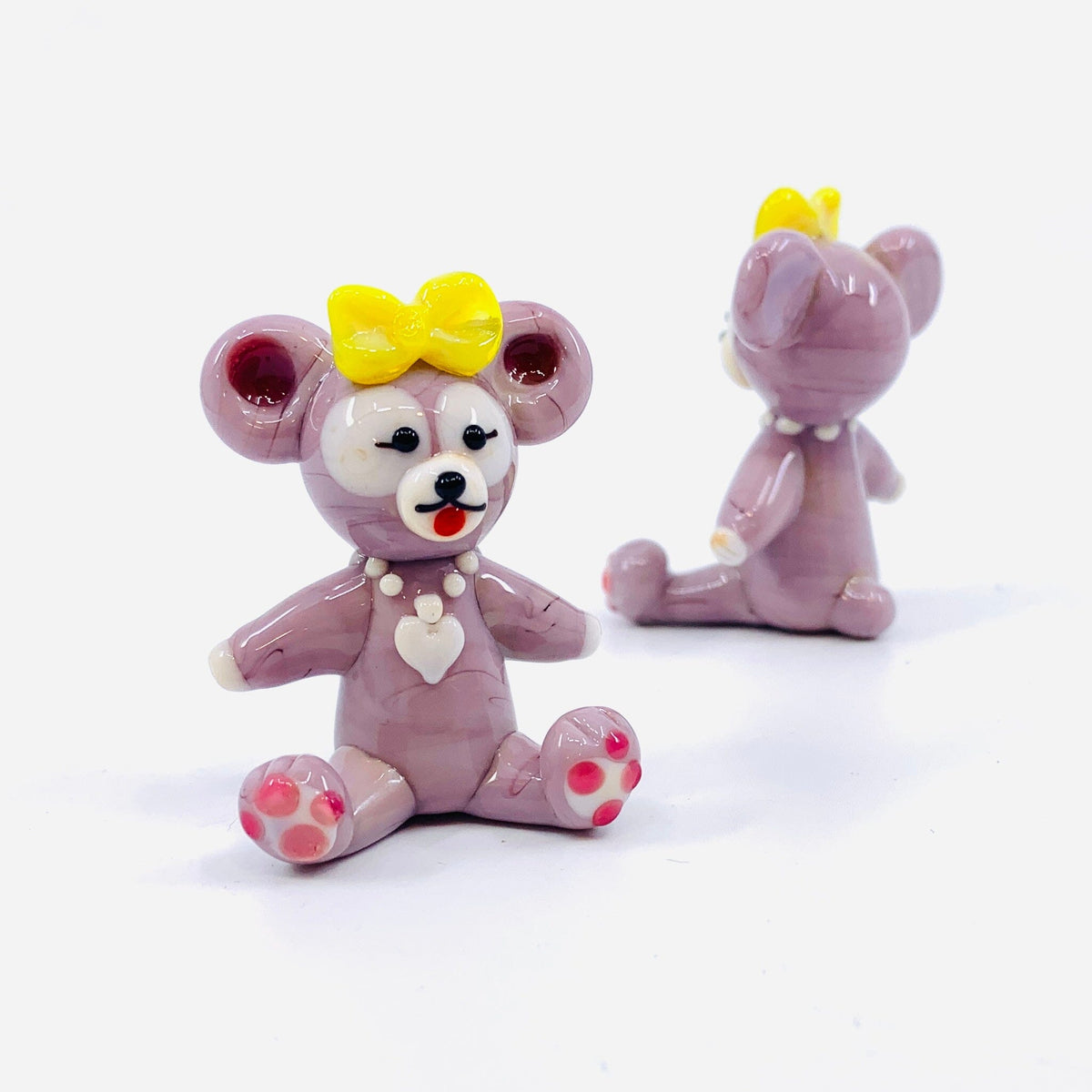 Glass Purple Koala Bear Miniature Alex 