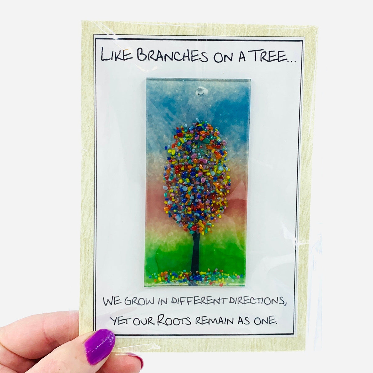 Fused Glass "Like Branches on a Tree” Suncatcher 54 Decor Glimmer Glass Gifts 