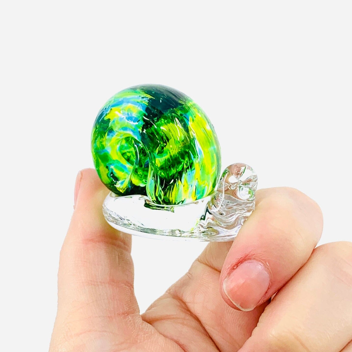 Glass Snail, Lime Miniature Henrietta Glass 