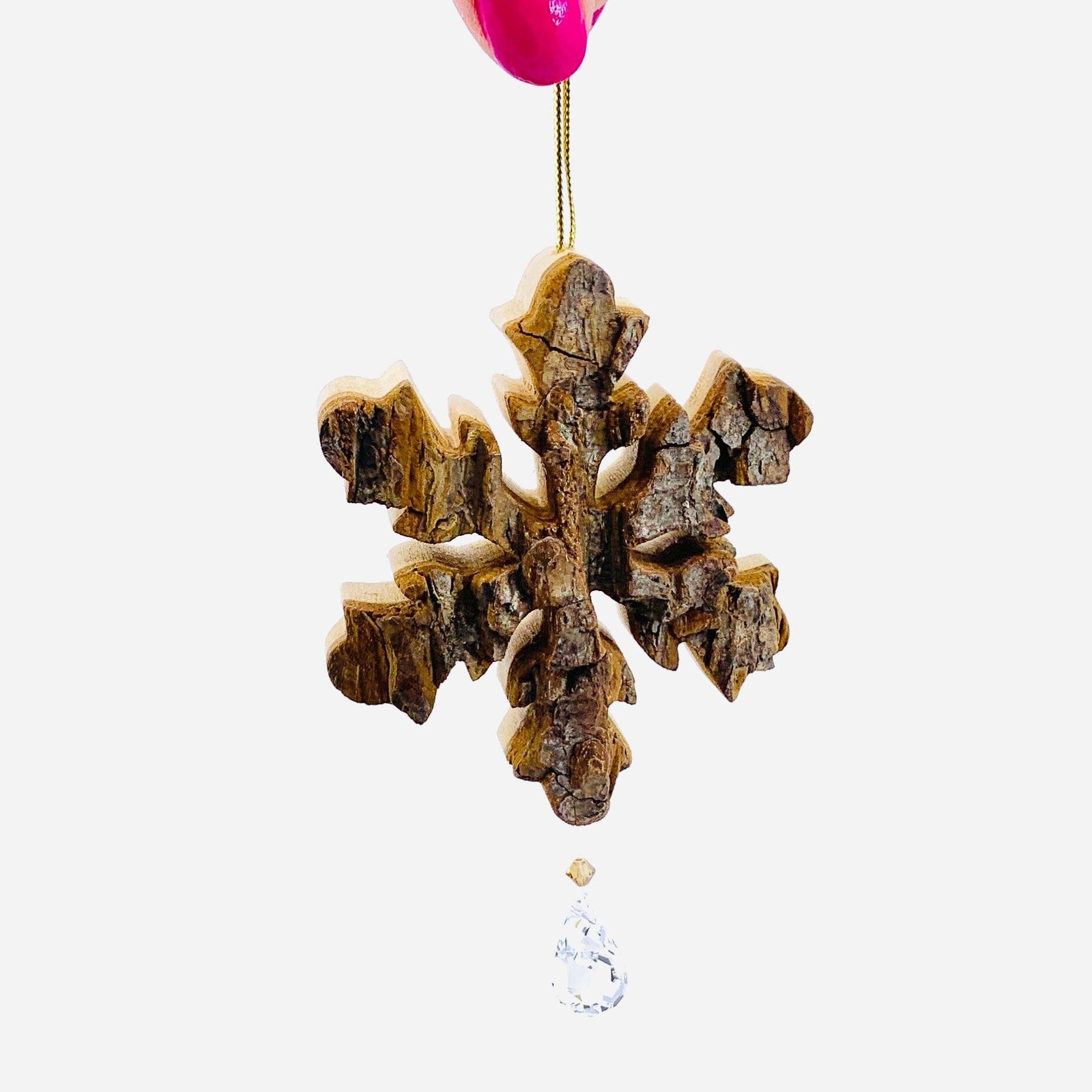 Hand Carved Snowflake Ornament with Swarovski Crystal 2 Dolfi 