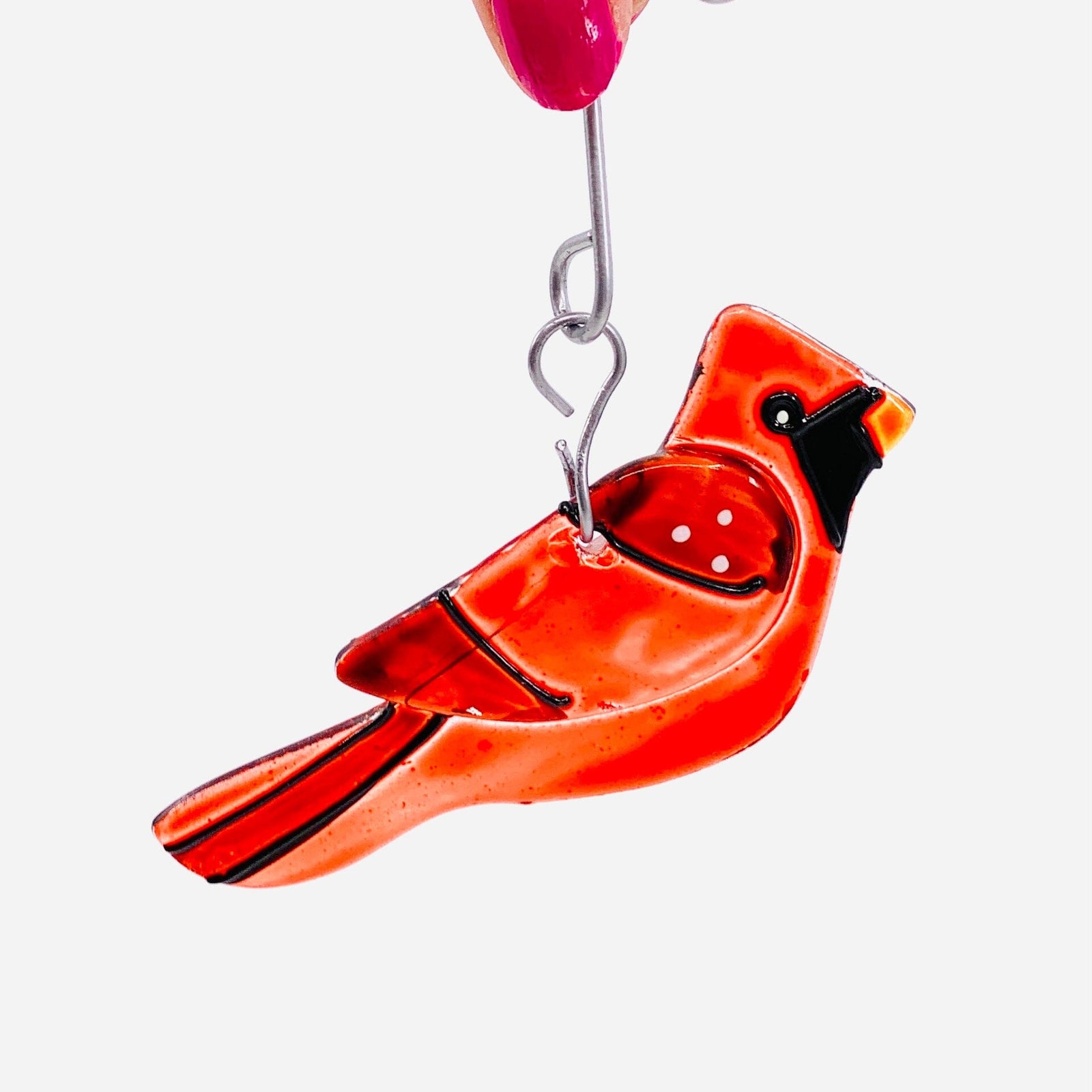 Glass Fusion Ornament 1, Red Cardinal Demdaco 