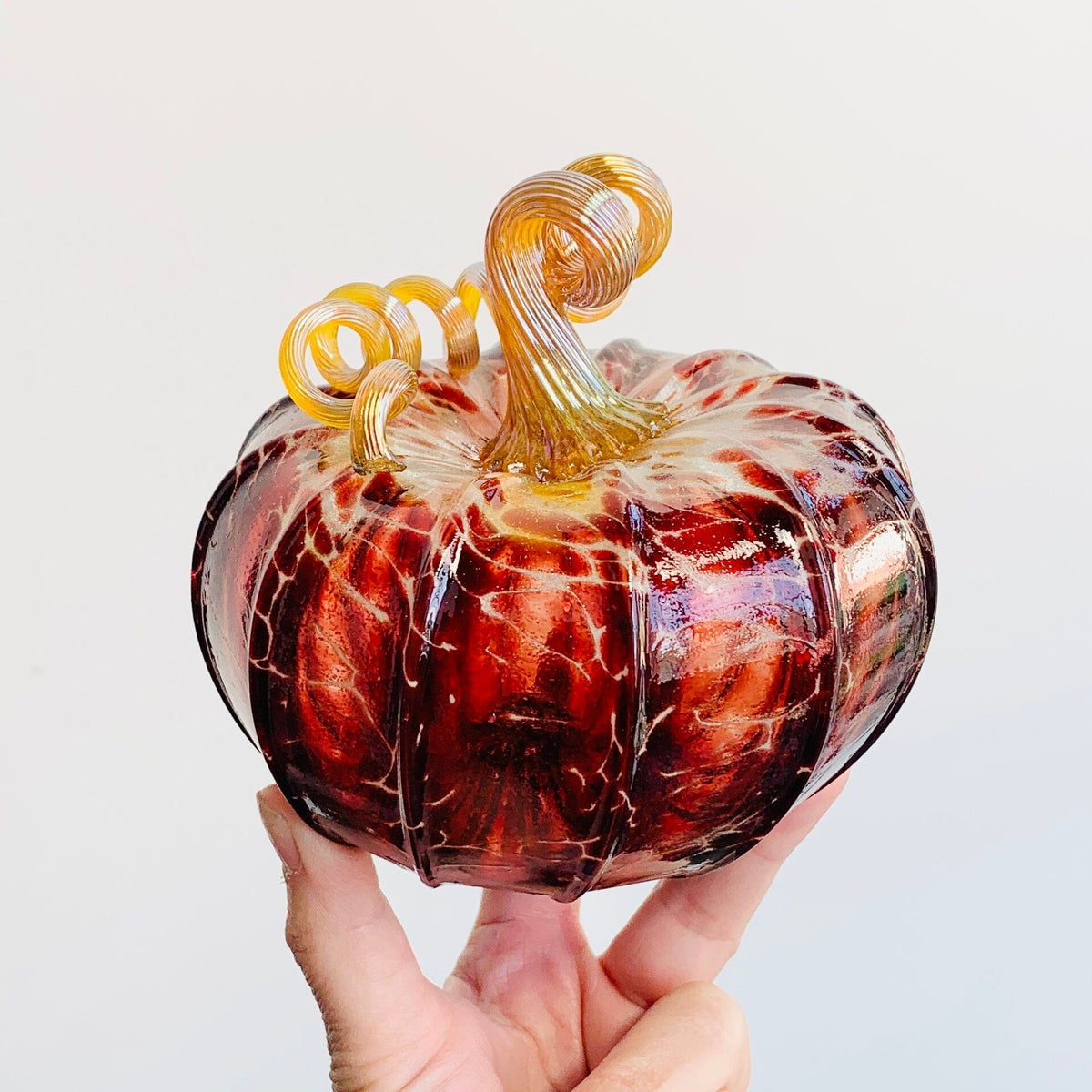 Daily Glow Pumpkin 3570 Fall Squat Gabby Luke Adams Glass Blowing Studio 