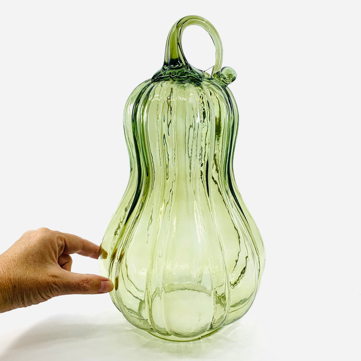 Glass Gourd Dome - Indigo India House Brass 