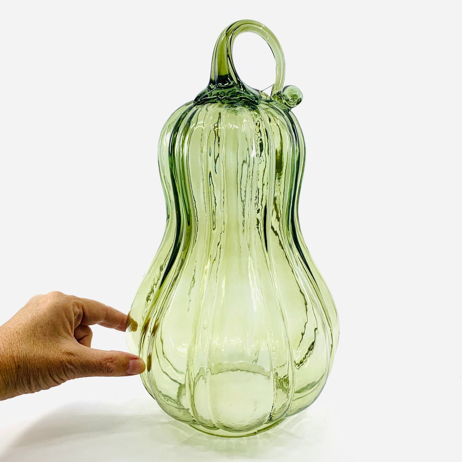 Glass Gourd Dome - Indigo India House Brass 