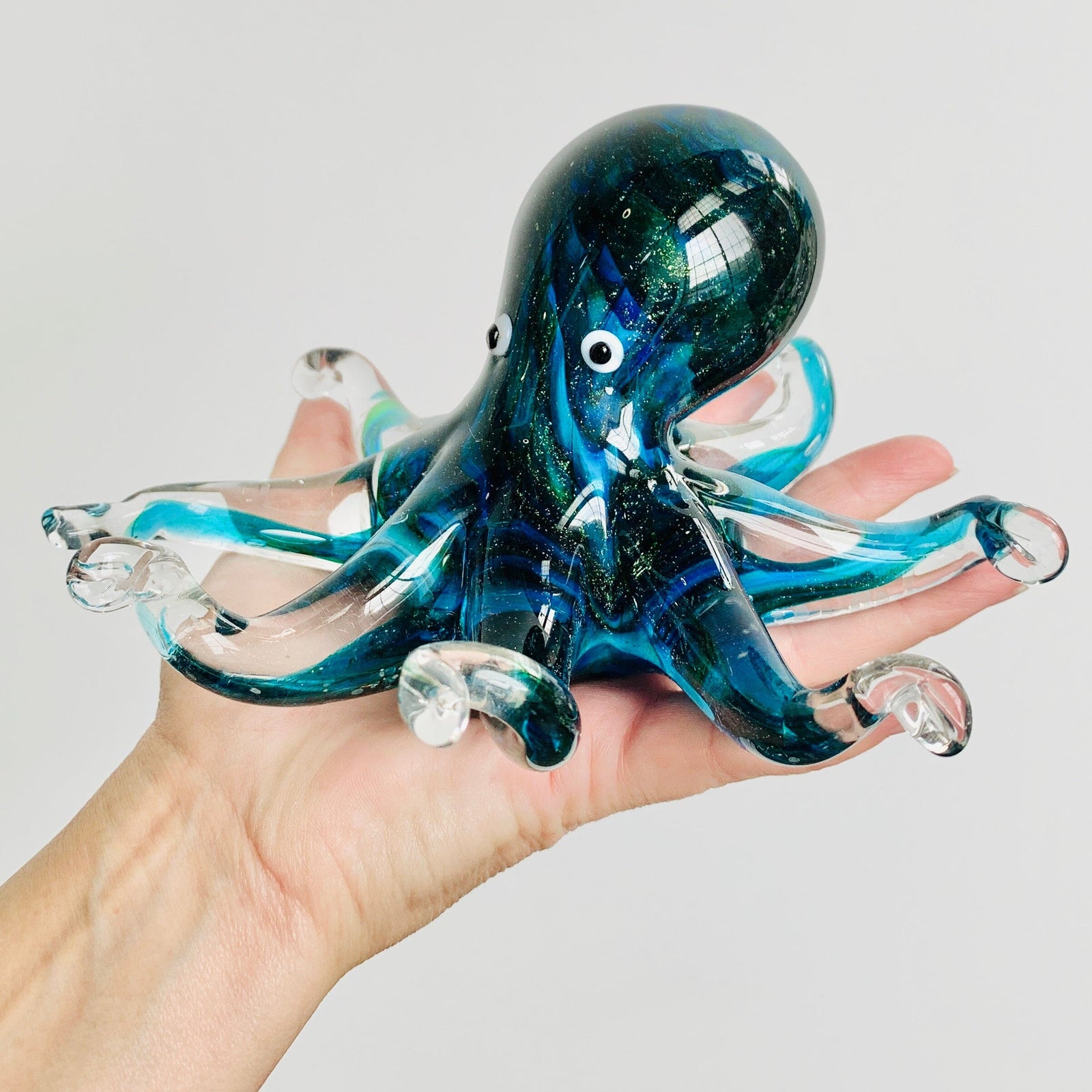 Blue Sparkle Octopus Paperweight Decor Chesapeake Bay 