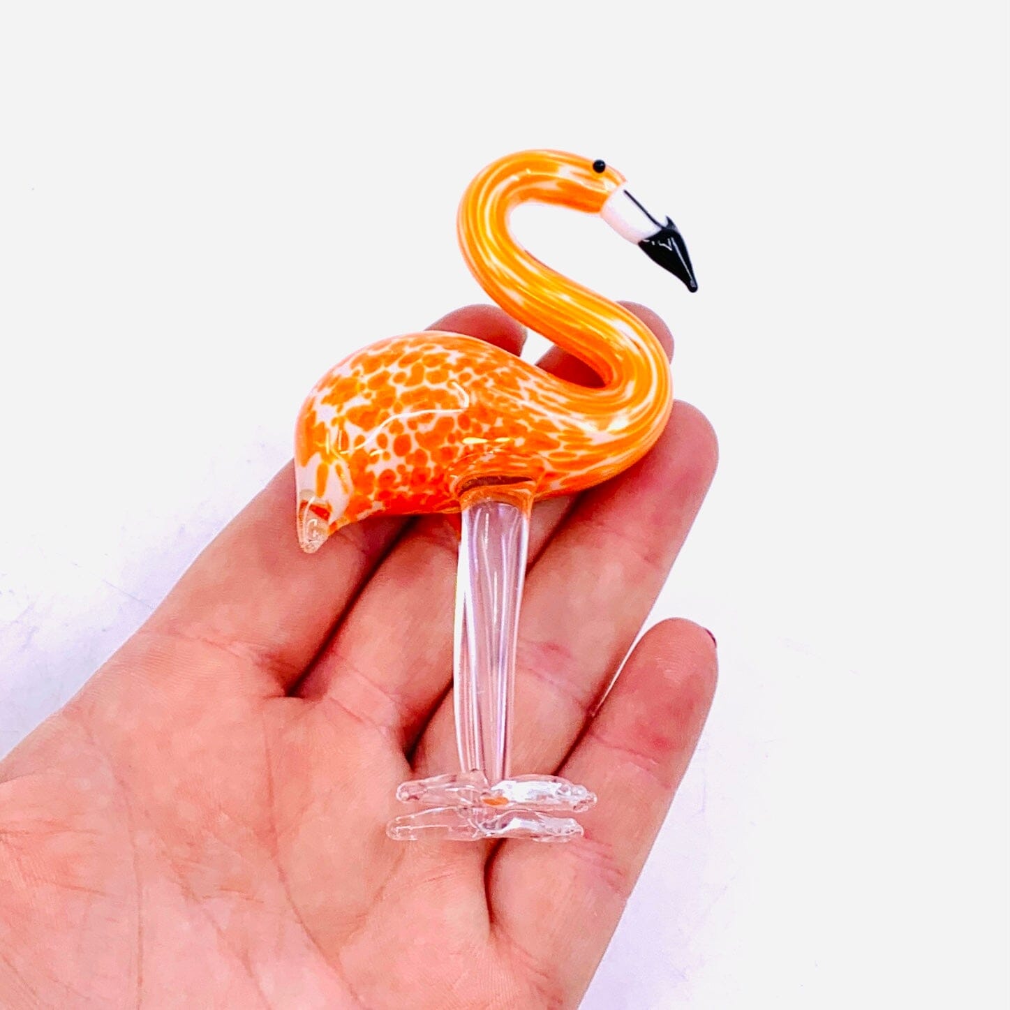 Coral Glass Flamingo Miniature - 