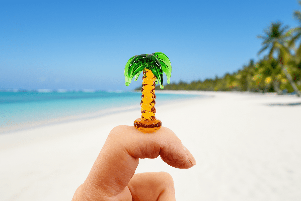 Tiny Glass Palm Tree Miniature - 