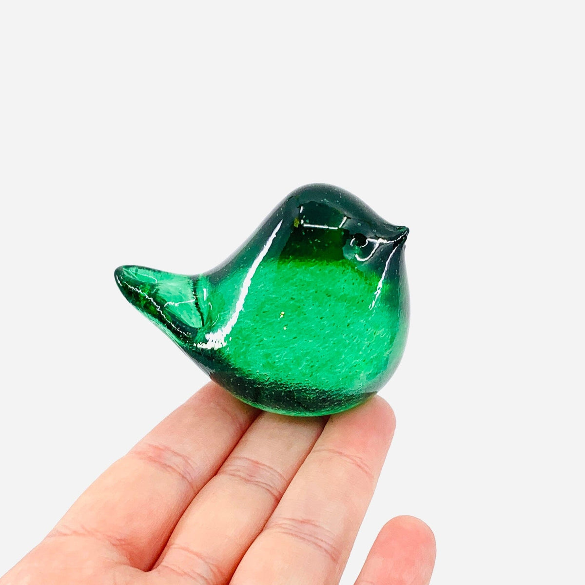 Little Glass Bird, Green Miniature Henrietta Glass 