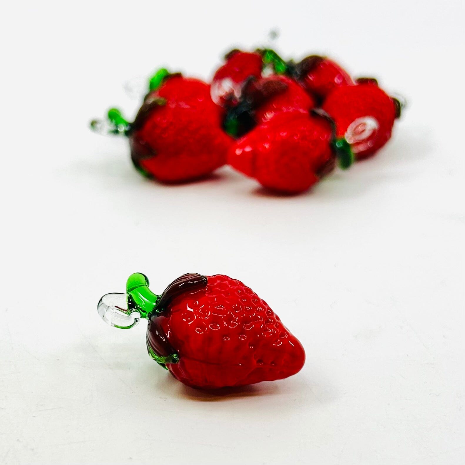 Tiny Glass Strawberry Ornament 250 Miniature - 