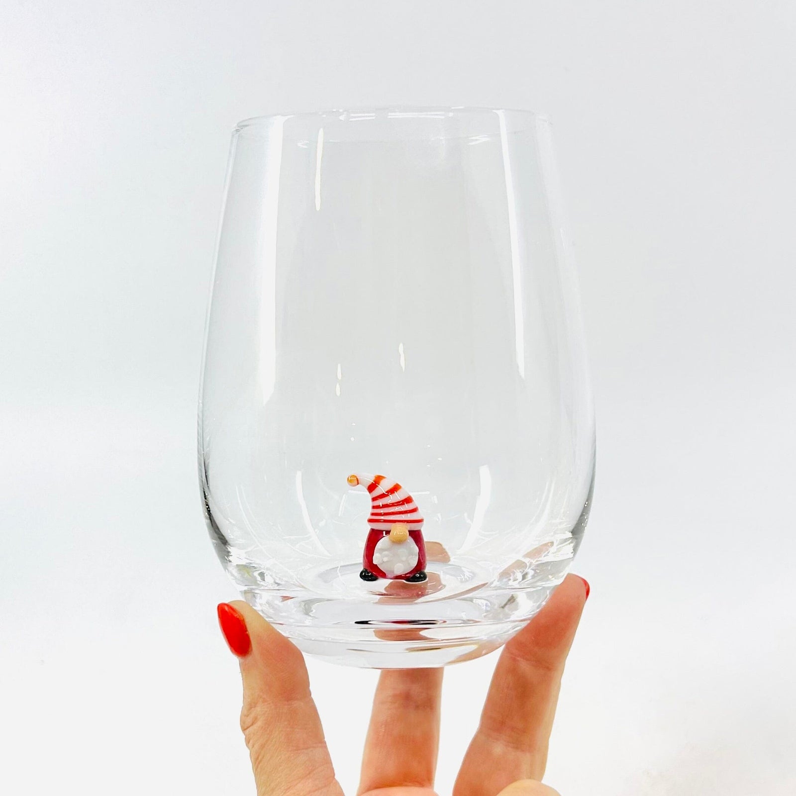 Holiday Icon Stemless Wine Glass, Snowman Creative Co-Op 