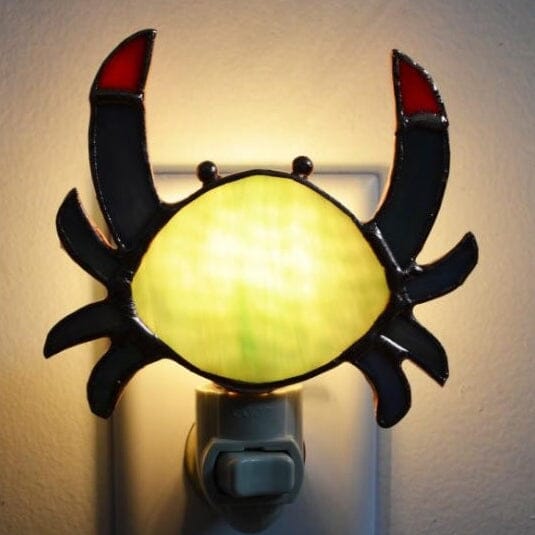 Stained Glass Crab Nightlight Decor Gift Essentials 