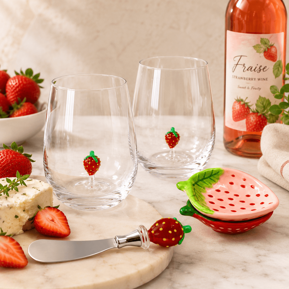 Strawberry Wine Summer Bundle Dishware Creative Co-Op 