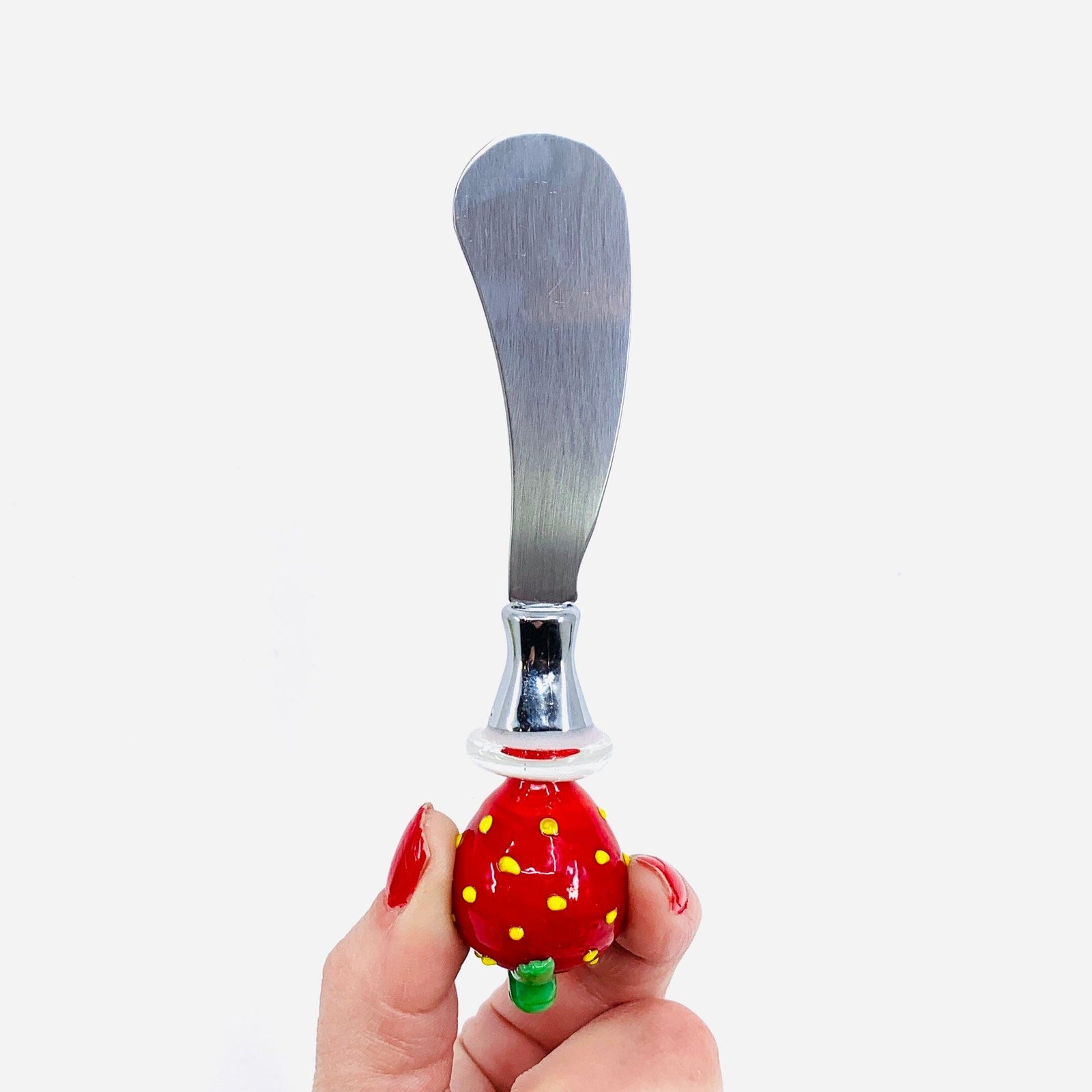 Glass Strawberry Spreader Decor Creative Co-Op 