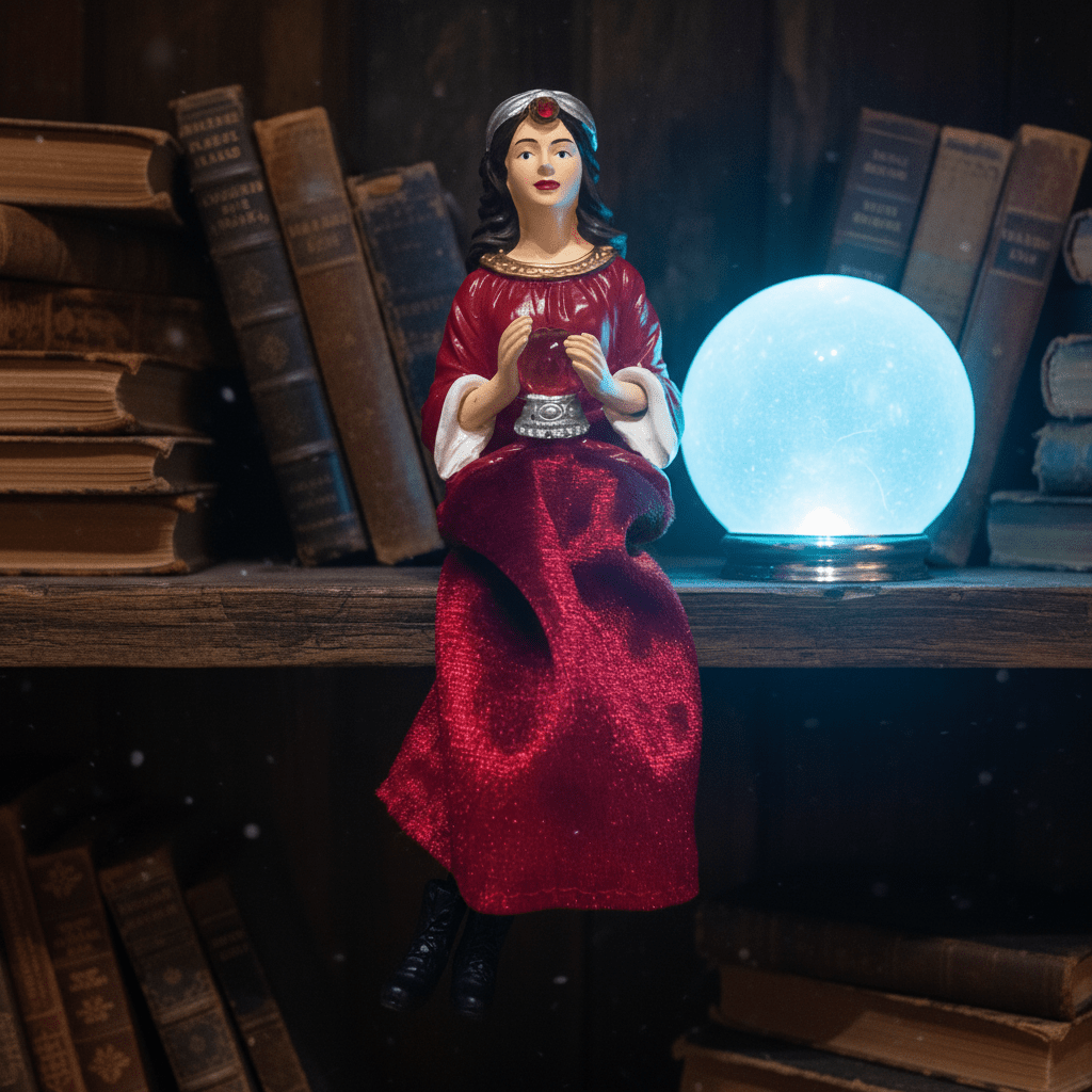Crystal Ball Fortune Teller Shelf Sitters, Red GANZ 