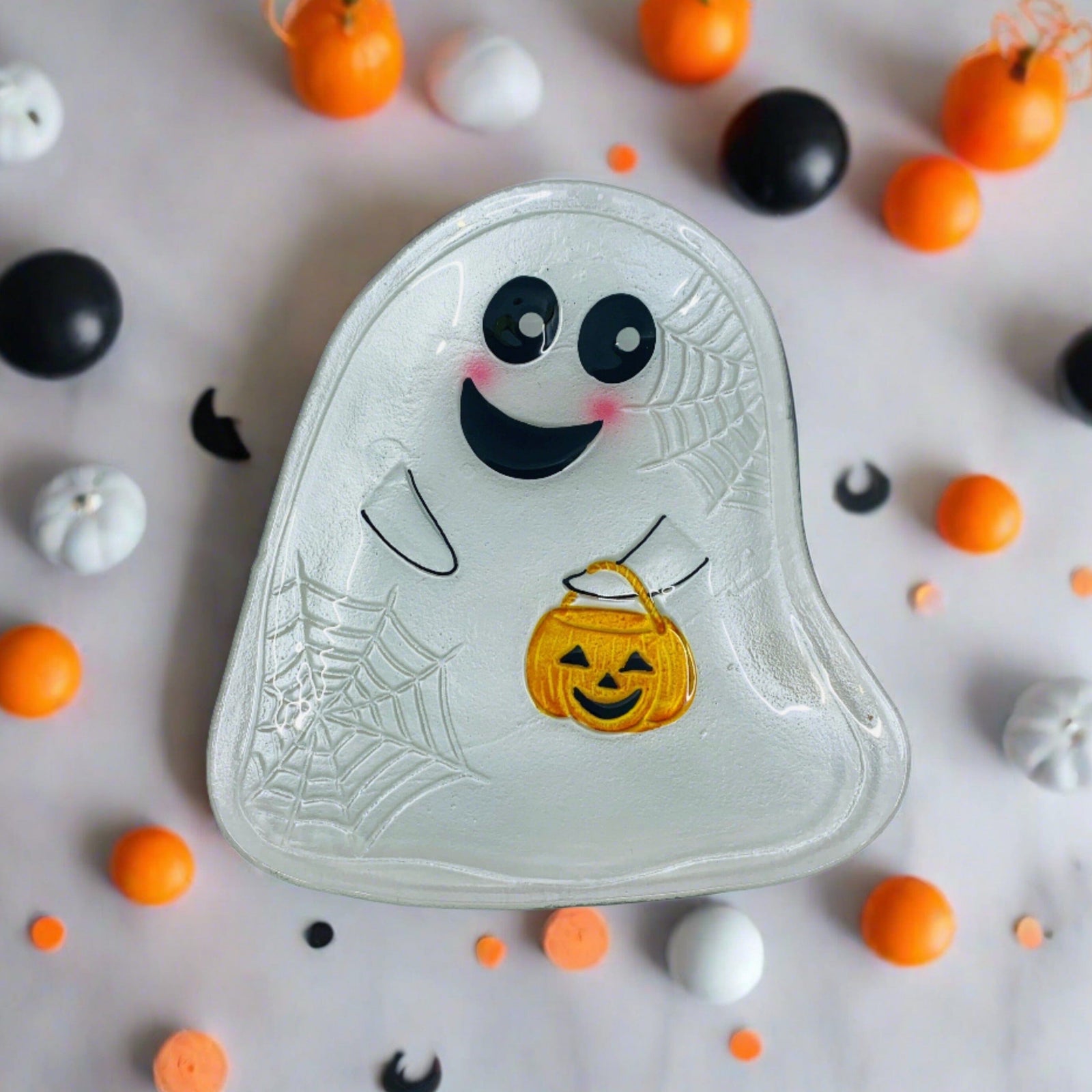 Glass Fusion Platter, Ghost 19 Decor Boston International, INC 