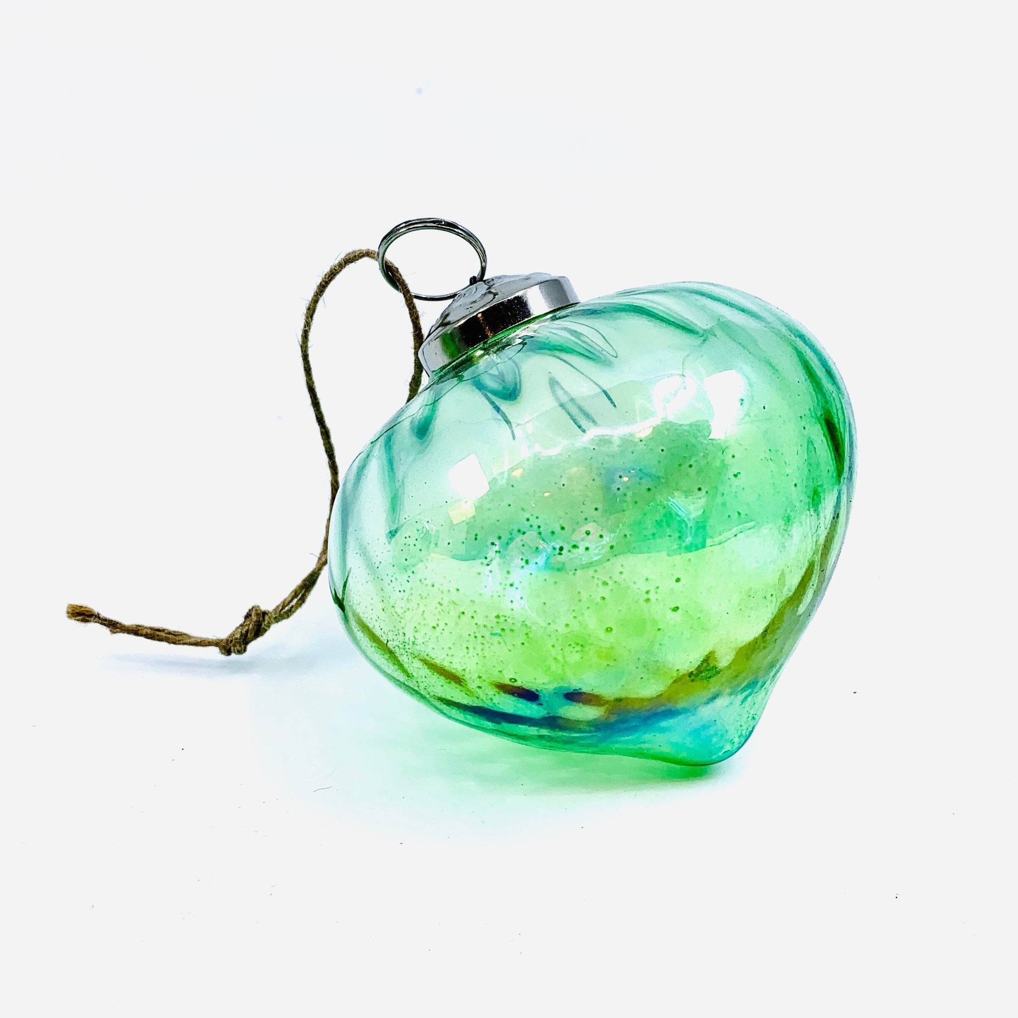 Optic Glass Diamond Ornament 32, Lime India House Brass 