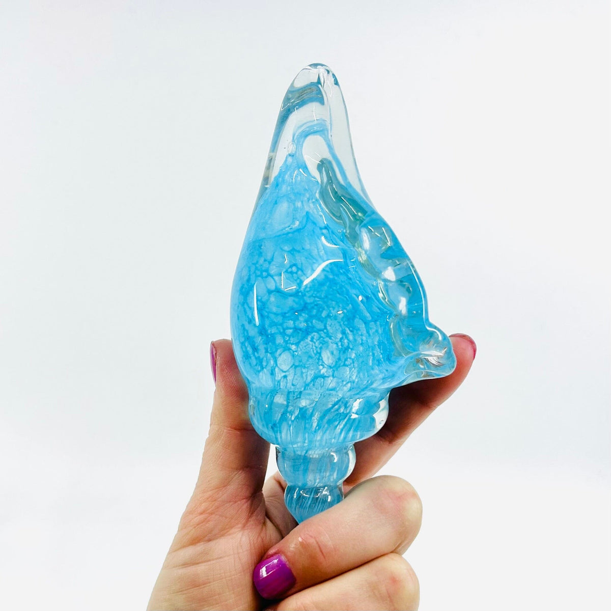 Glass Seashell, Blue Decor Chesapeake Bay 