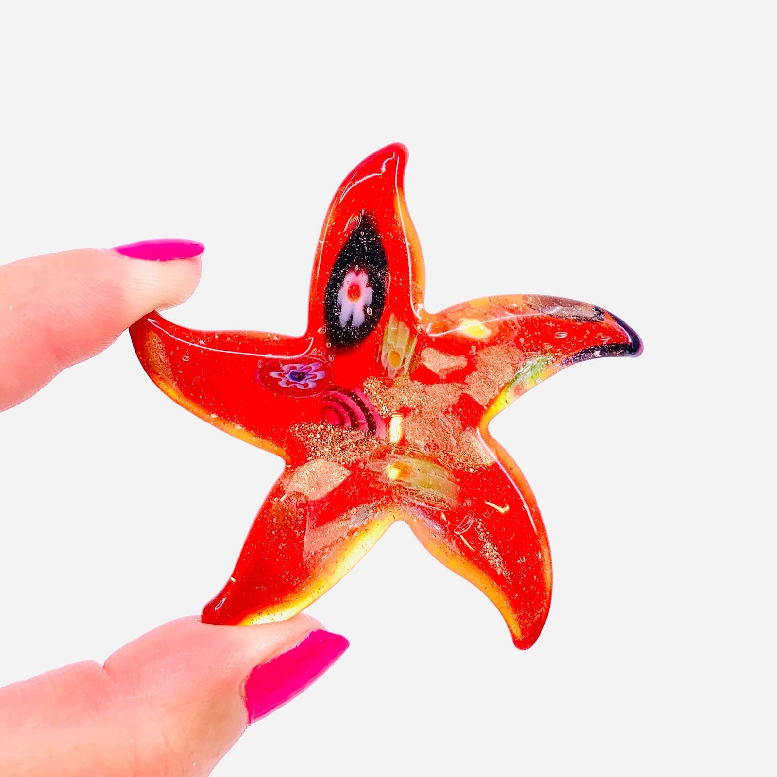 Pocket Glitter Starfish, Red Miniature gift essentials 