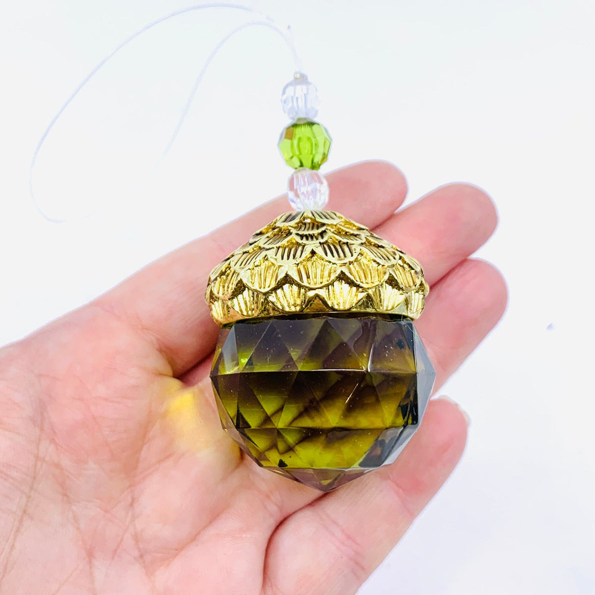 Acorn Crystal Ornament, Green Ornament GANZ 