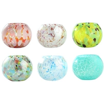 Glass Easter Bowls, Turquoise Diamond Star 