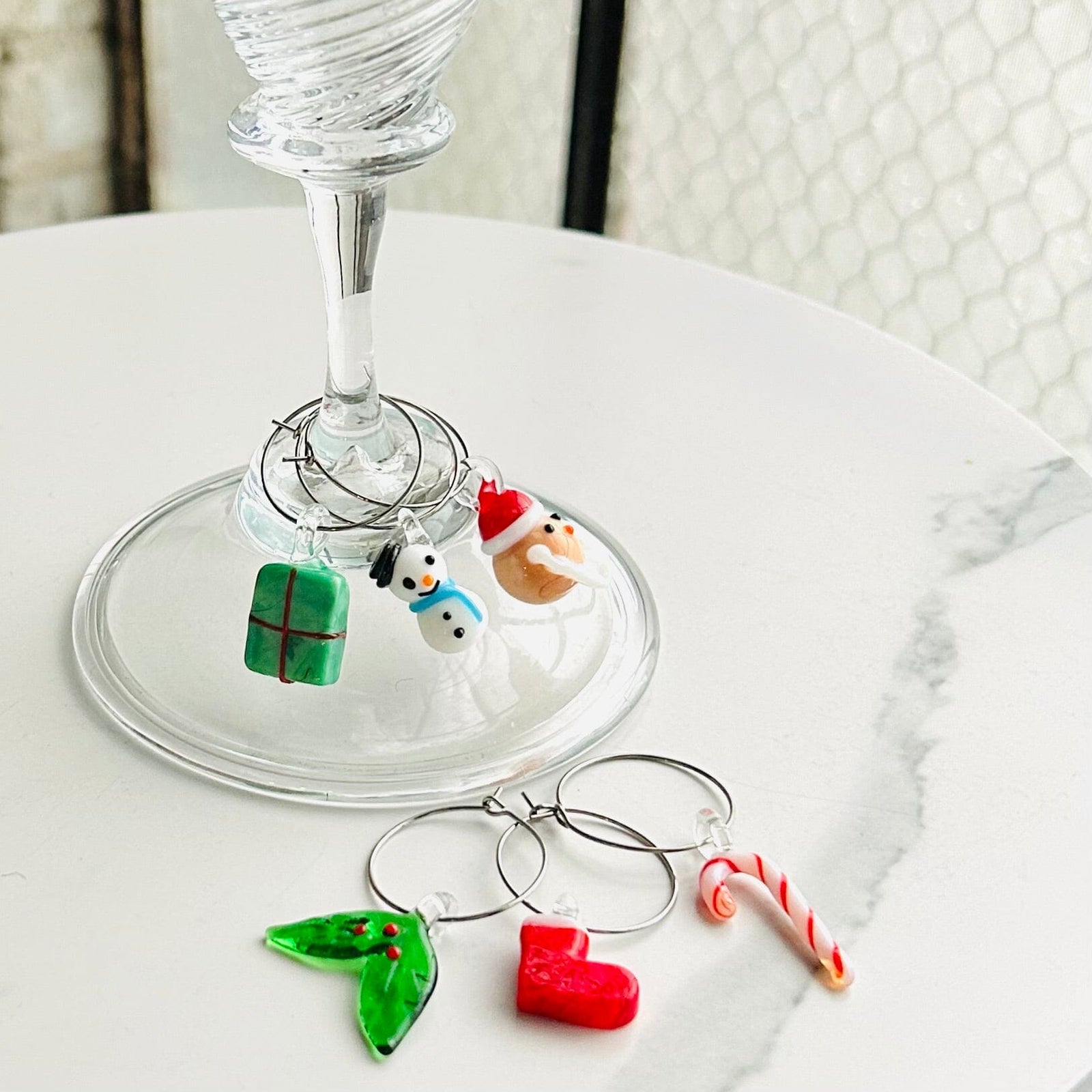 Glass Icon Wine Glass Charms Creative Co-Op 