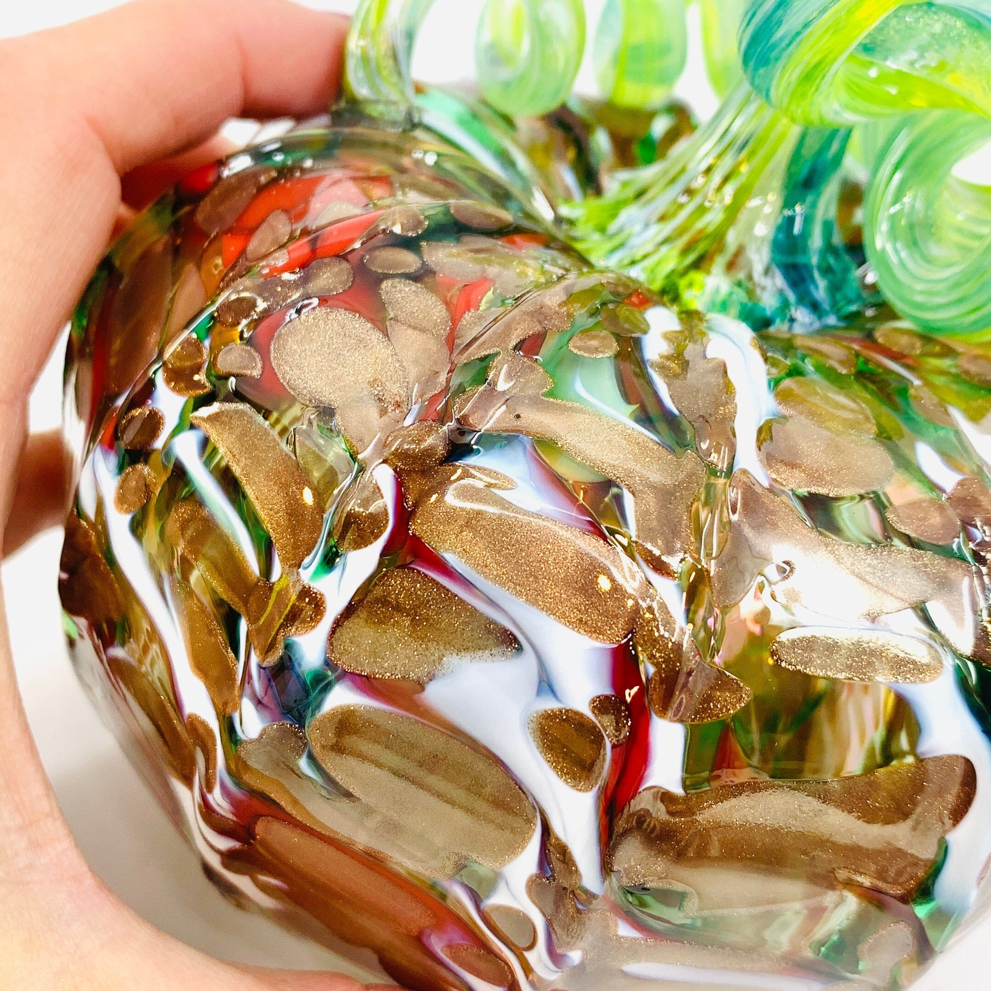 Daily Pumpkin 1945 Gold Glitter Squat Gabby Luke Adams Glass Blowing Studio 