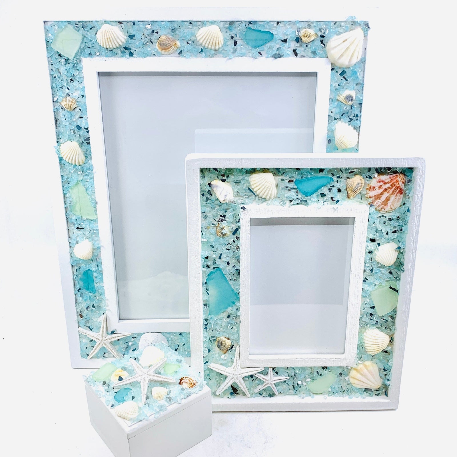 Sea Glass Picture Frame, Large Decor Chesapeake Bay 