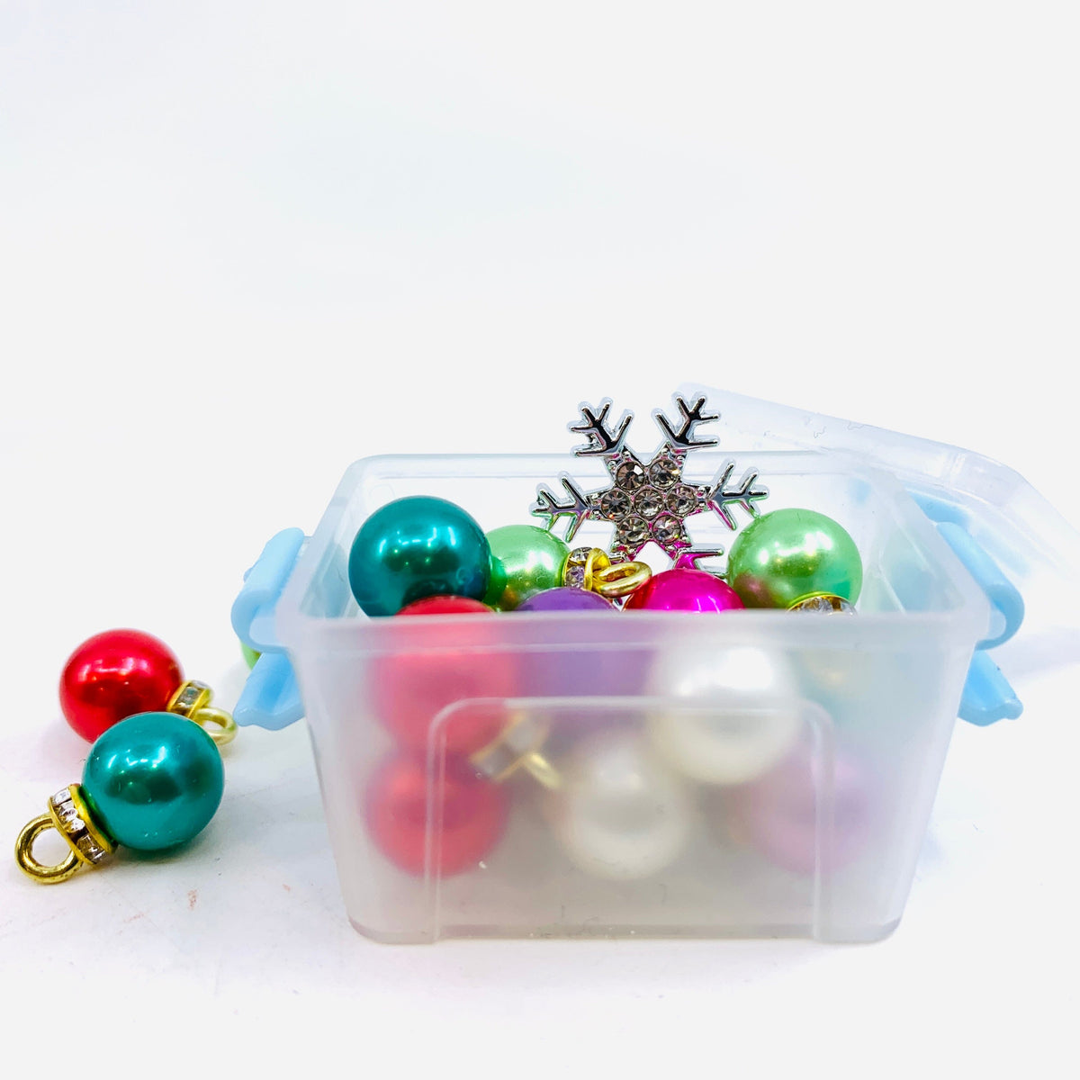 Tiny Attic Tote of Christmas Bulb Ornaments Miniature - 