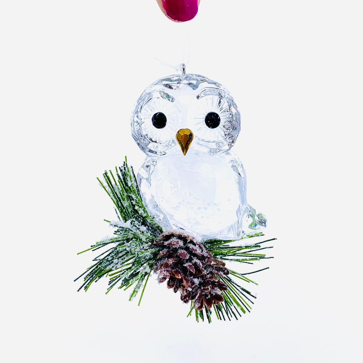 Perched Owl Acrylic Crystal Ornament Ornament GANZ 